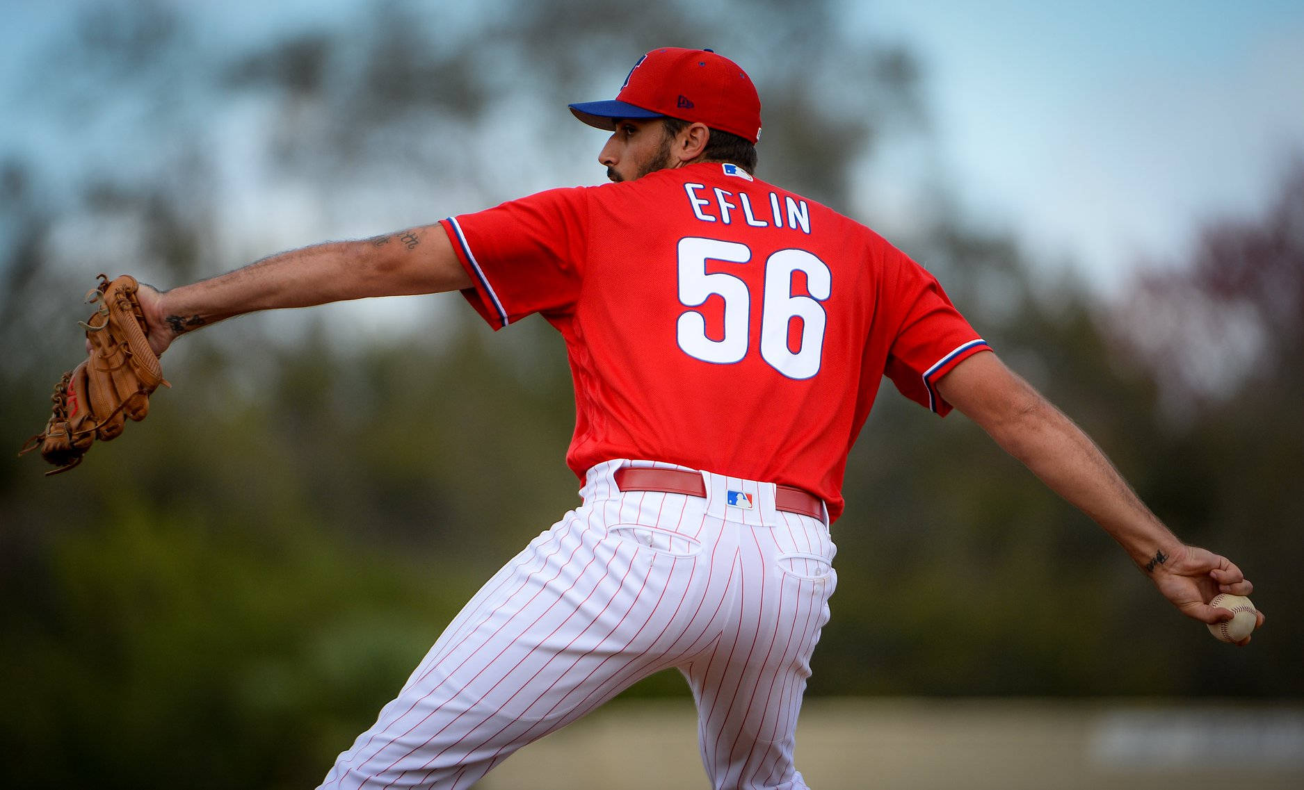 Zach Eflin About To Throw A Pitch