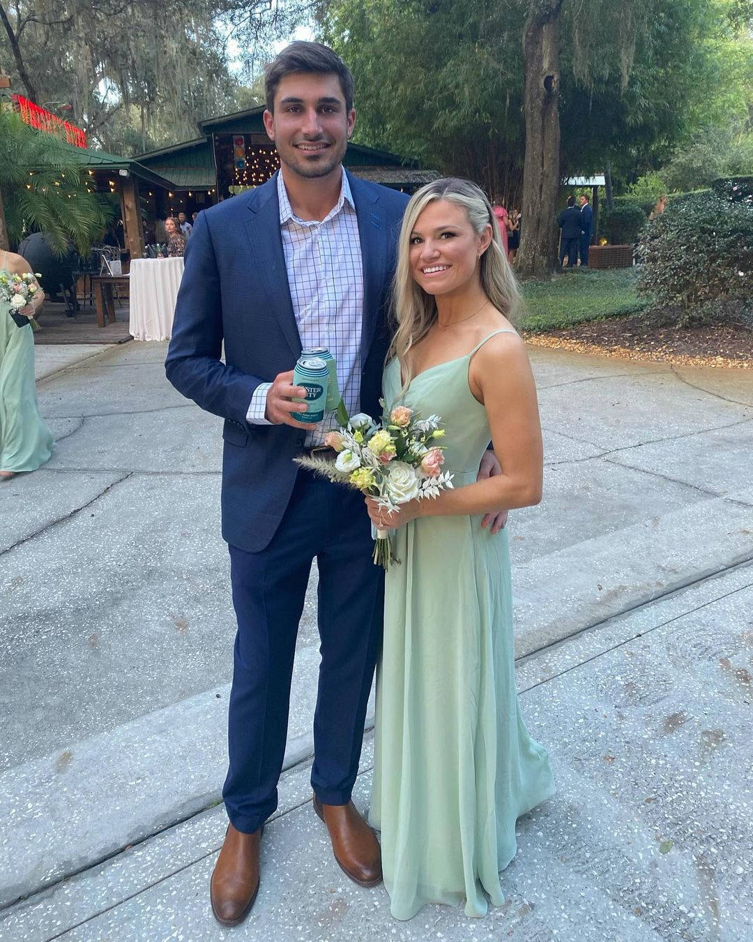 Zach Eflin And Wife For Wedding Background