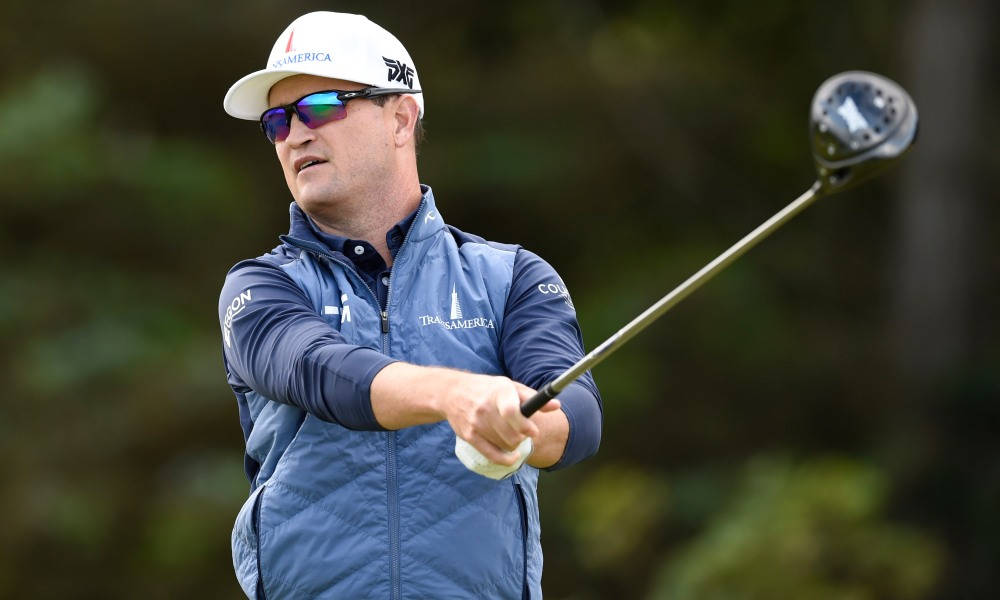 Zach Johnson Enjoying Golf Background