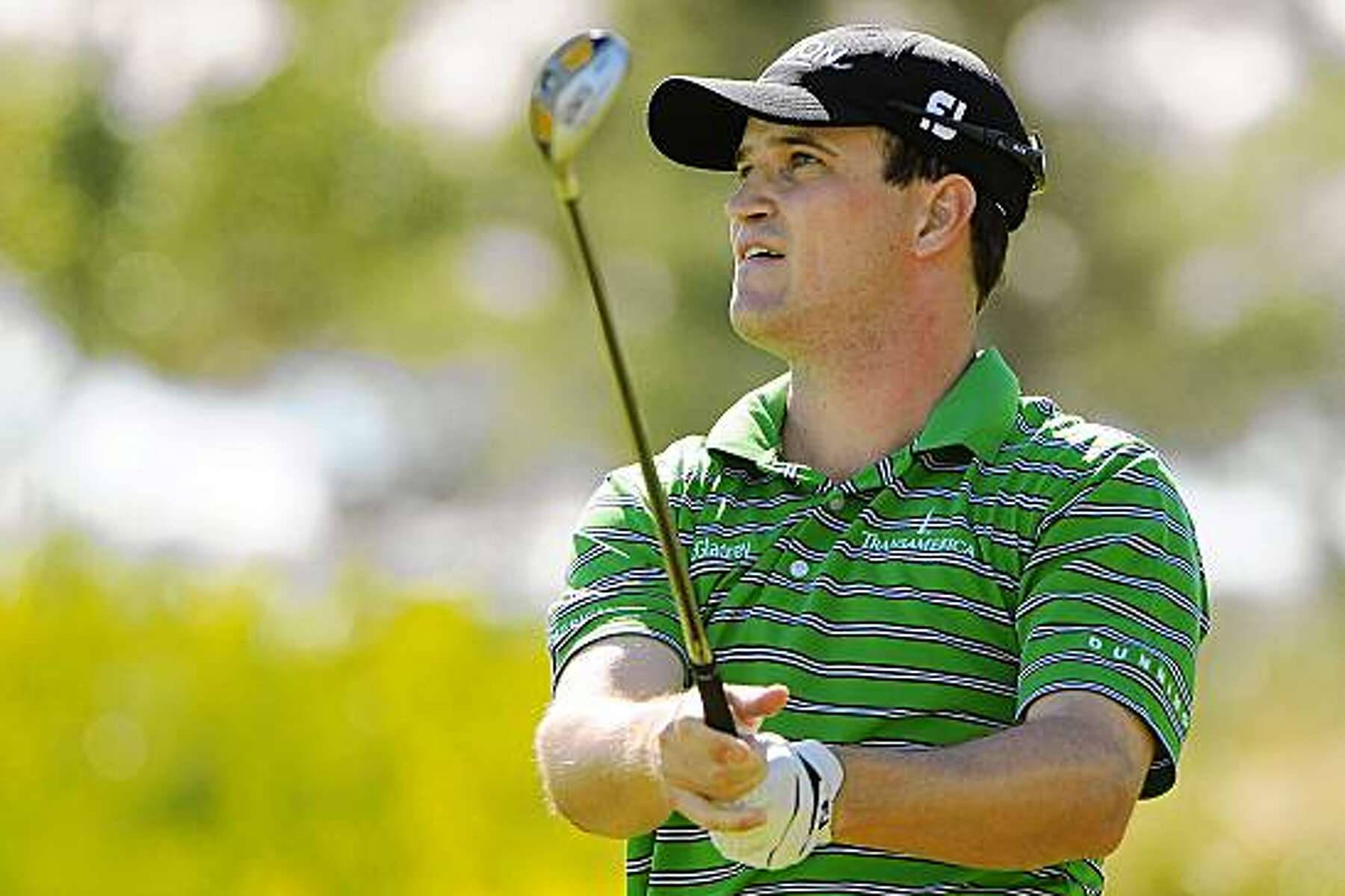 Zach Johnson In A Green Polo Background