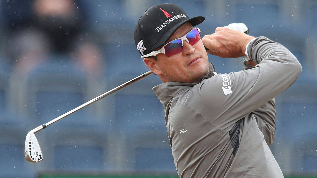 Zach Johnson In Transamerica Cap Background