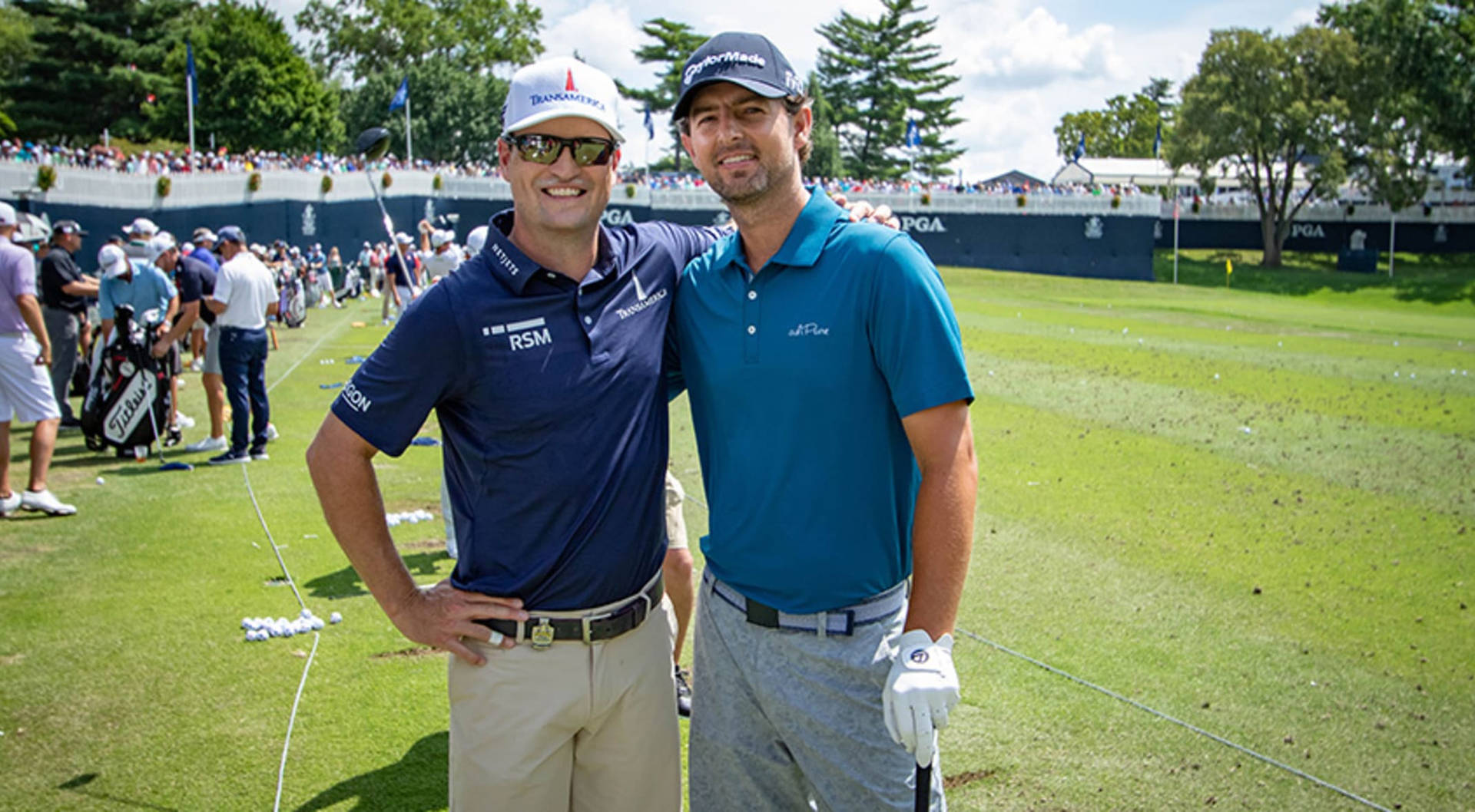 Zach Johnson With Fellow Player Background