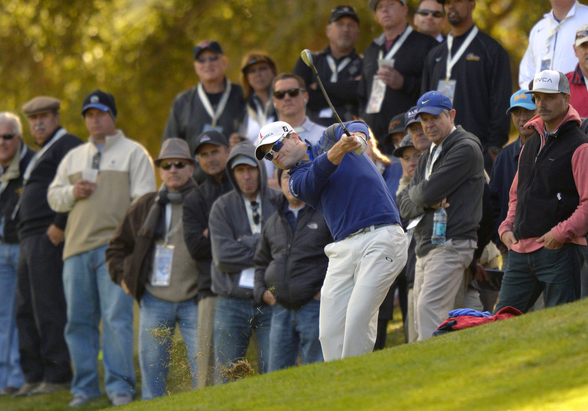 Zach Johnson With Spectators Background