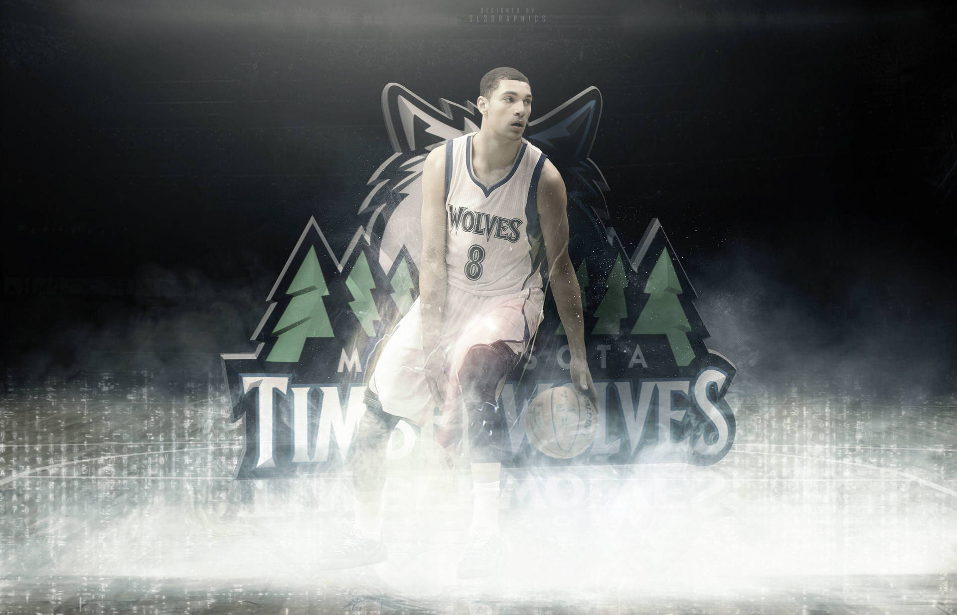 Zach Lavine Wolves Number 8 Jersey Background