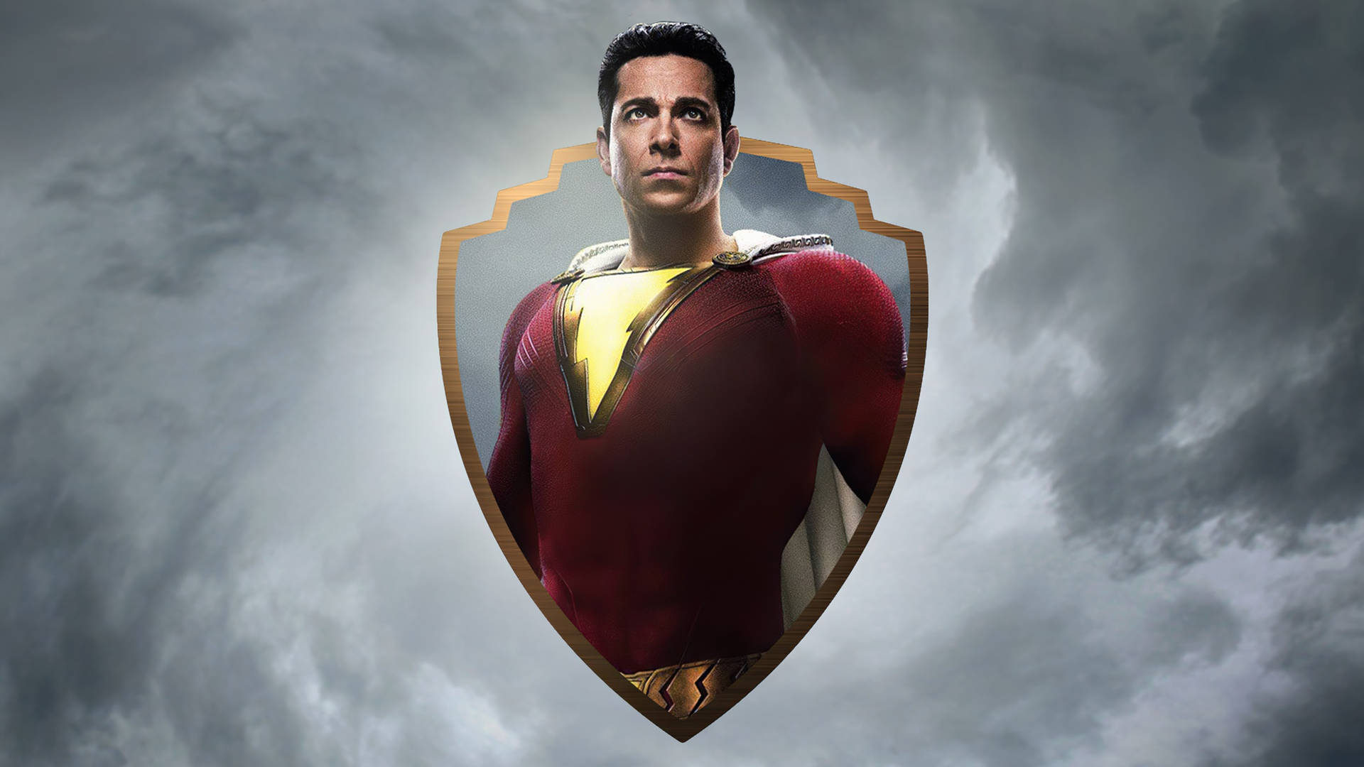 Zachary Levi Shazam Dc Logo Background