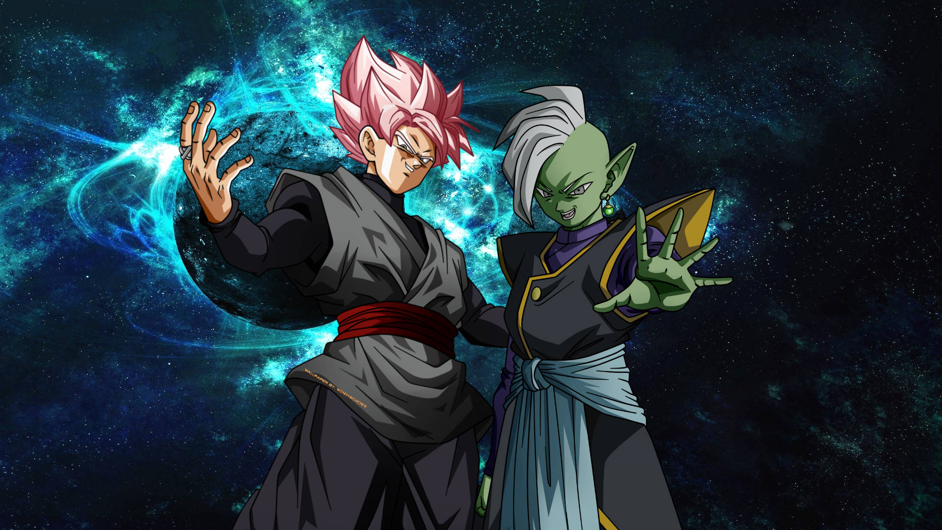 Zamasu And Super Saiyan Rose Goku Background