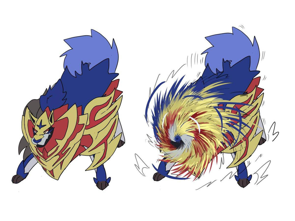 Zamazenta Spinning His Head Background