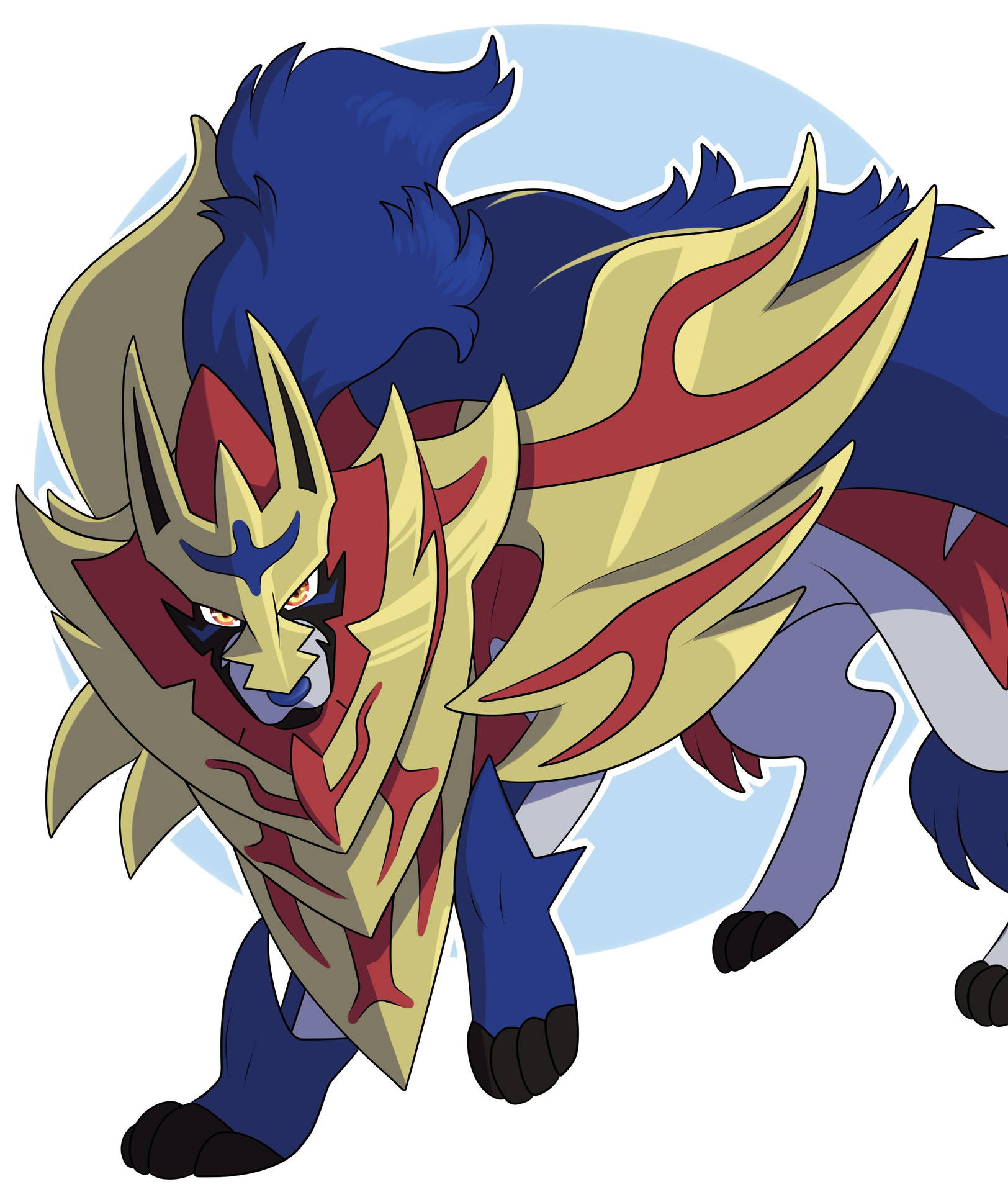 Zamazenta Staring At Viewer Background