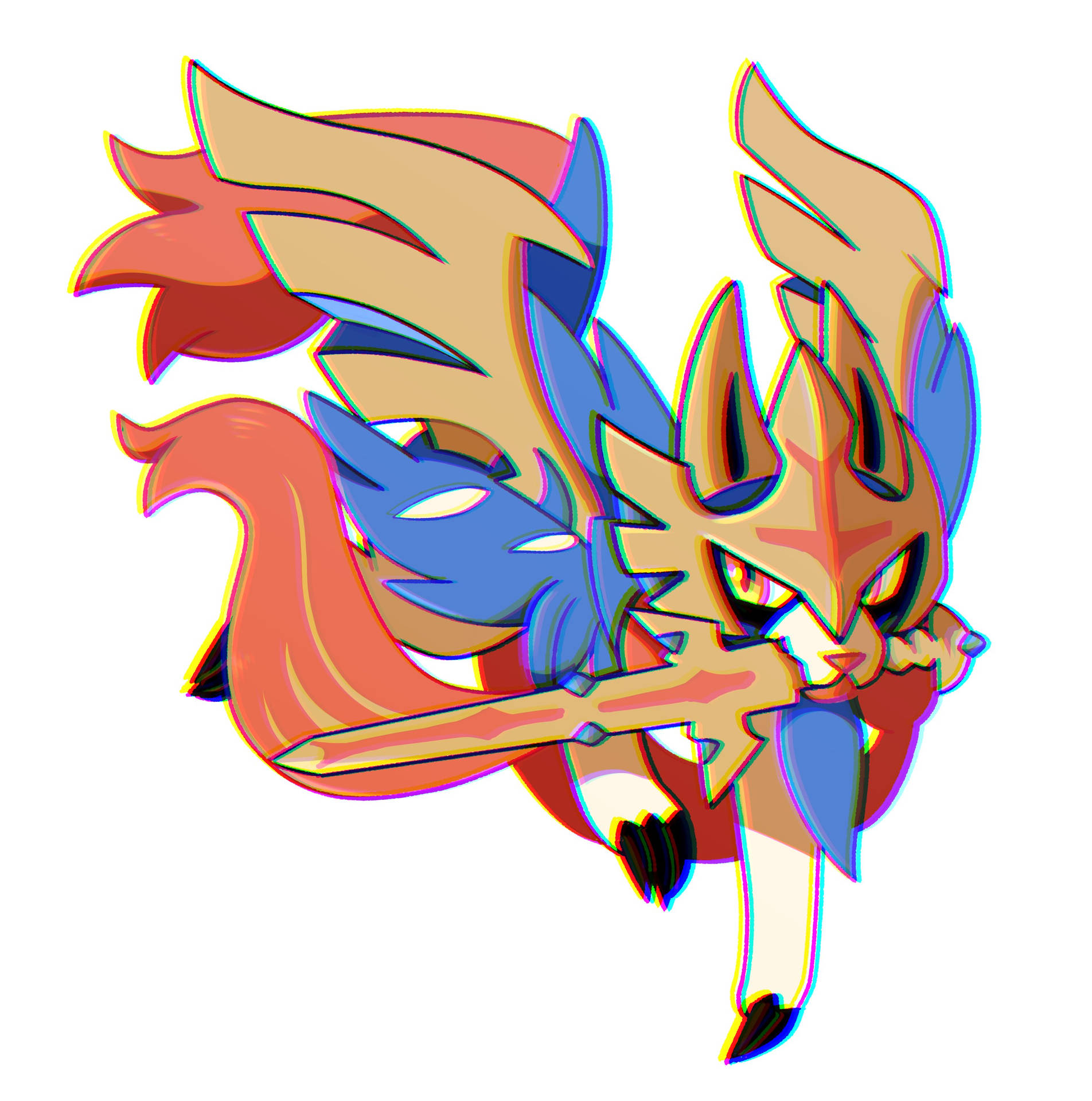 Zamazenta Sword In Mouth Background