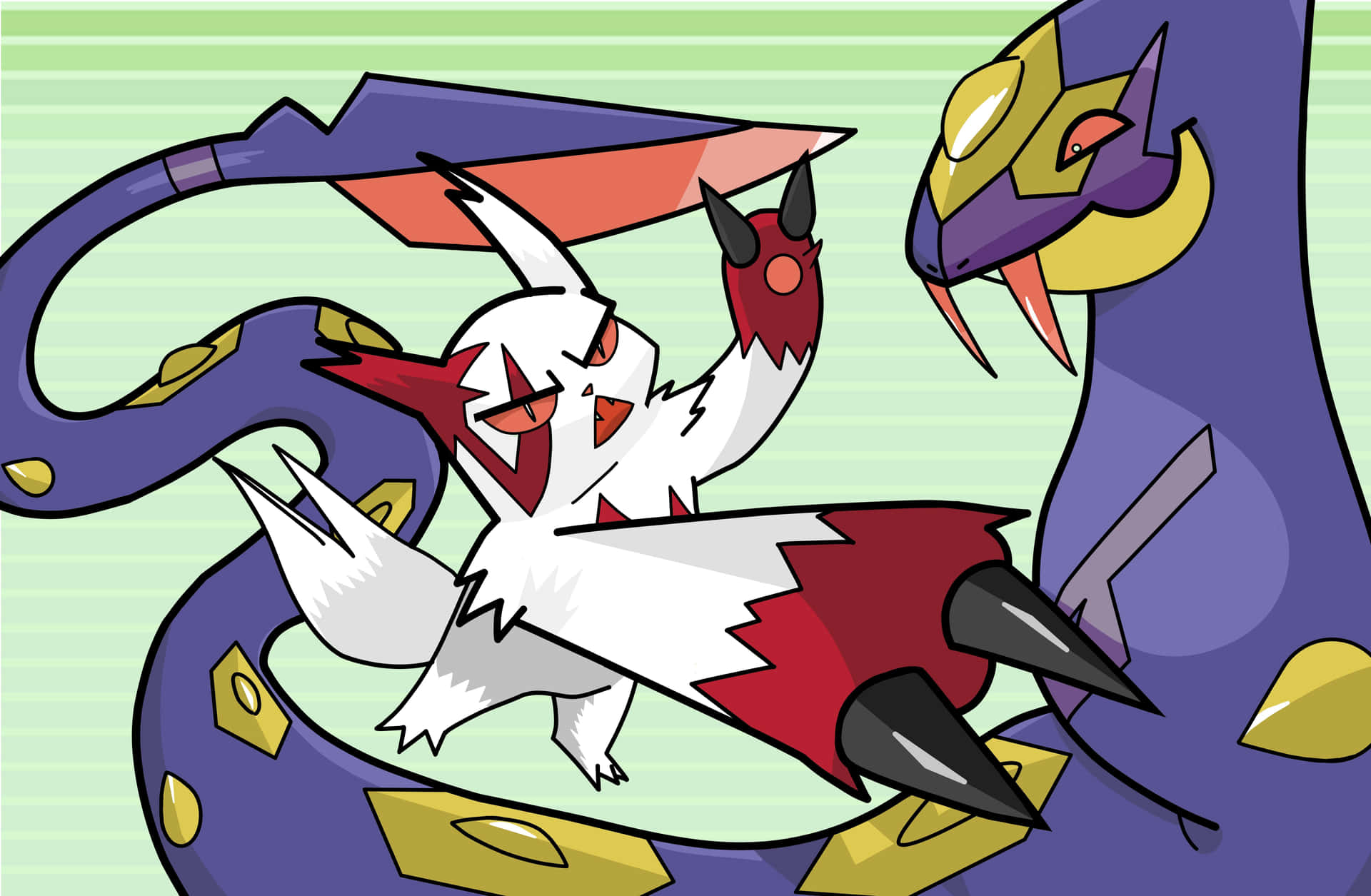 Zangoose Against A Snake