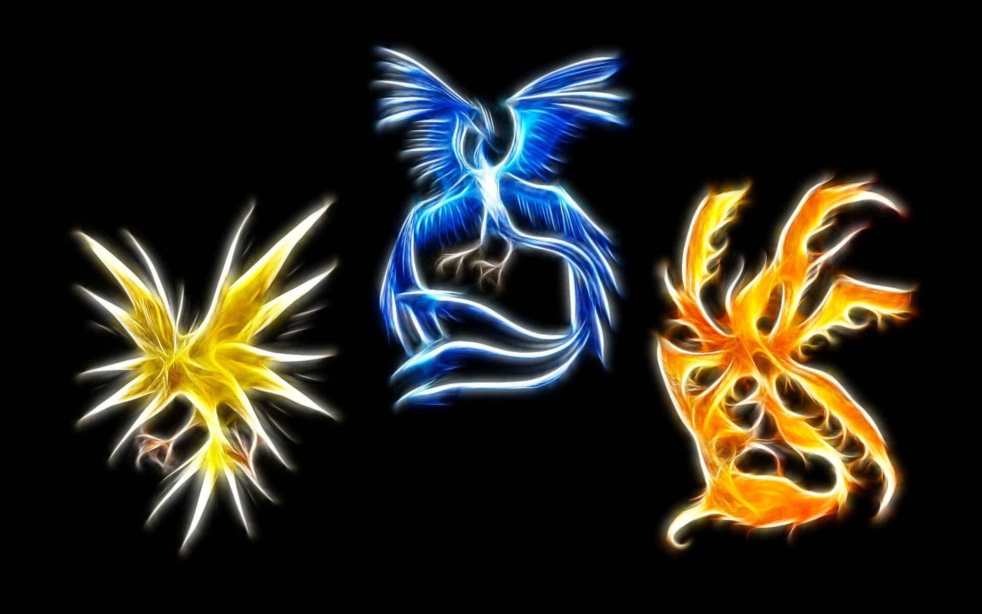 Zapdos And Birds Posing Background
