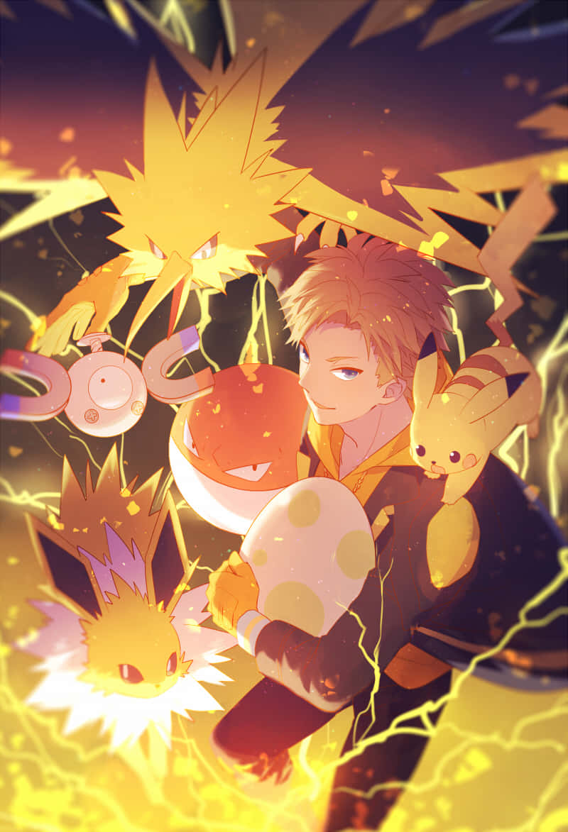 Zapdos With Team Instinct Background