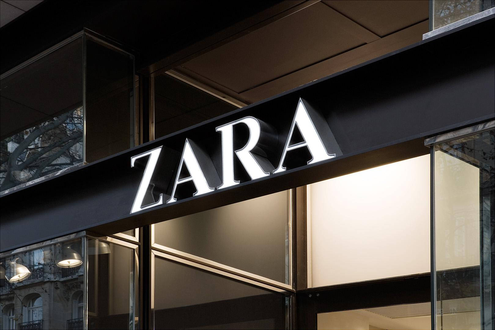 Zara Fashion Store Signage Background