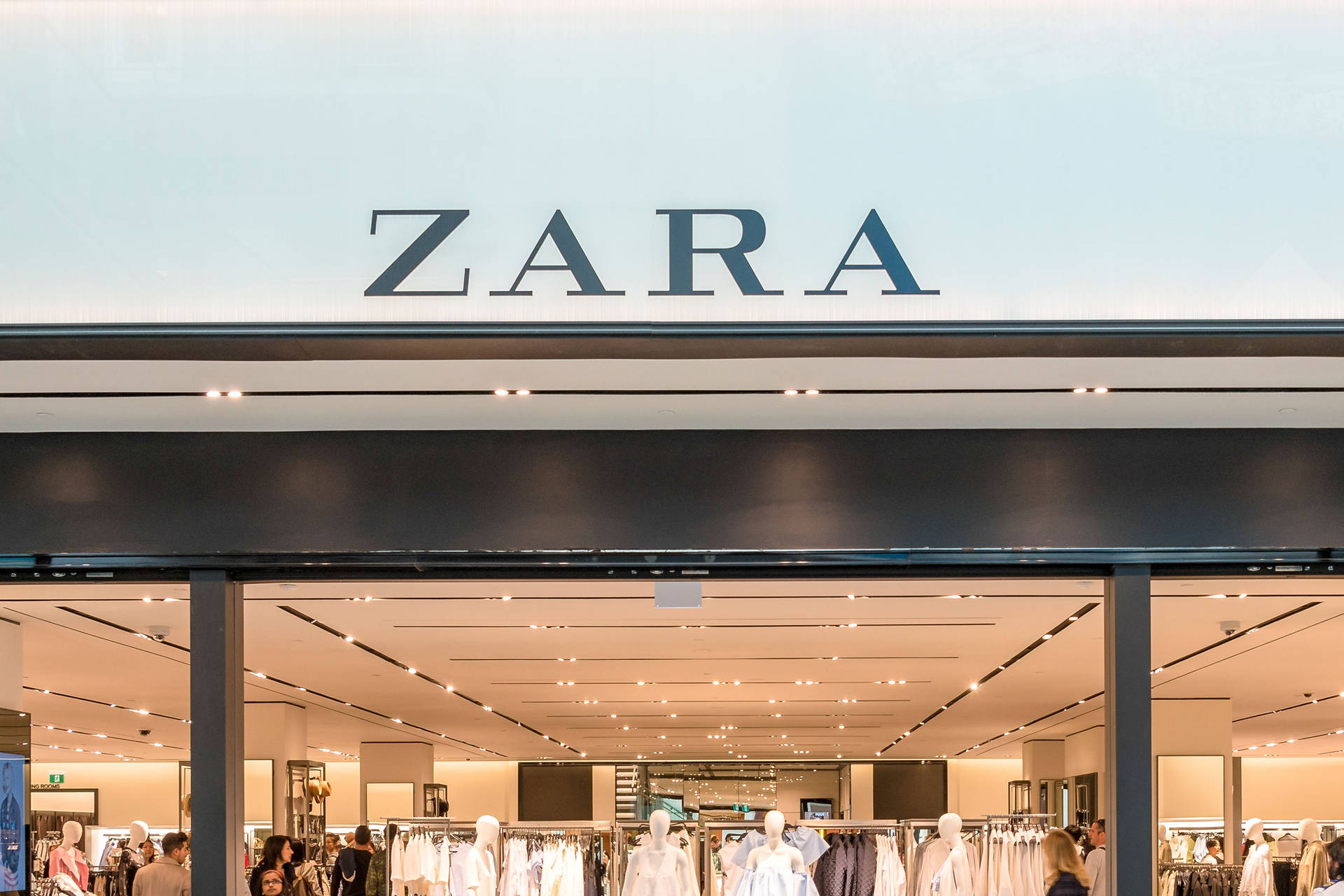 Zara Store Entrance Signage Background