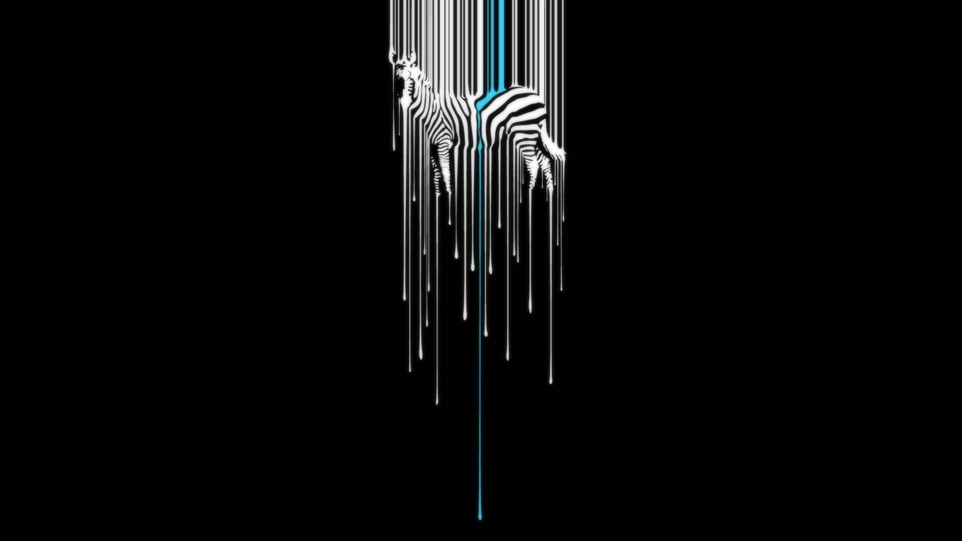 Zebra In Black Digital Artwork Background
