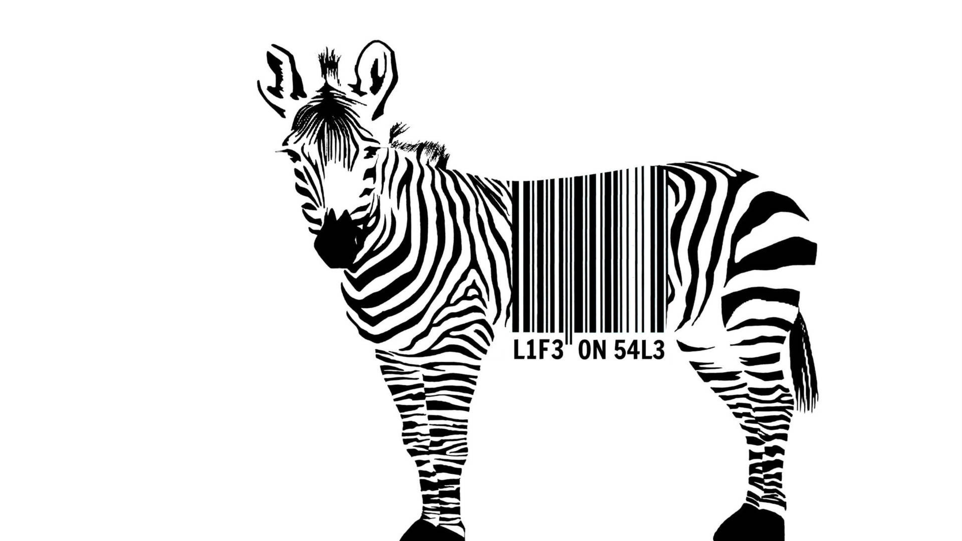 Zebra With Barcode Digital Art Background