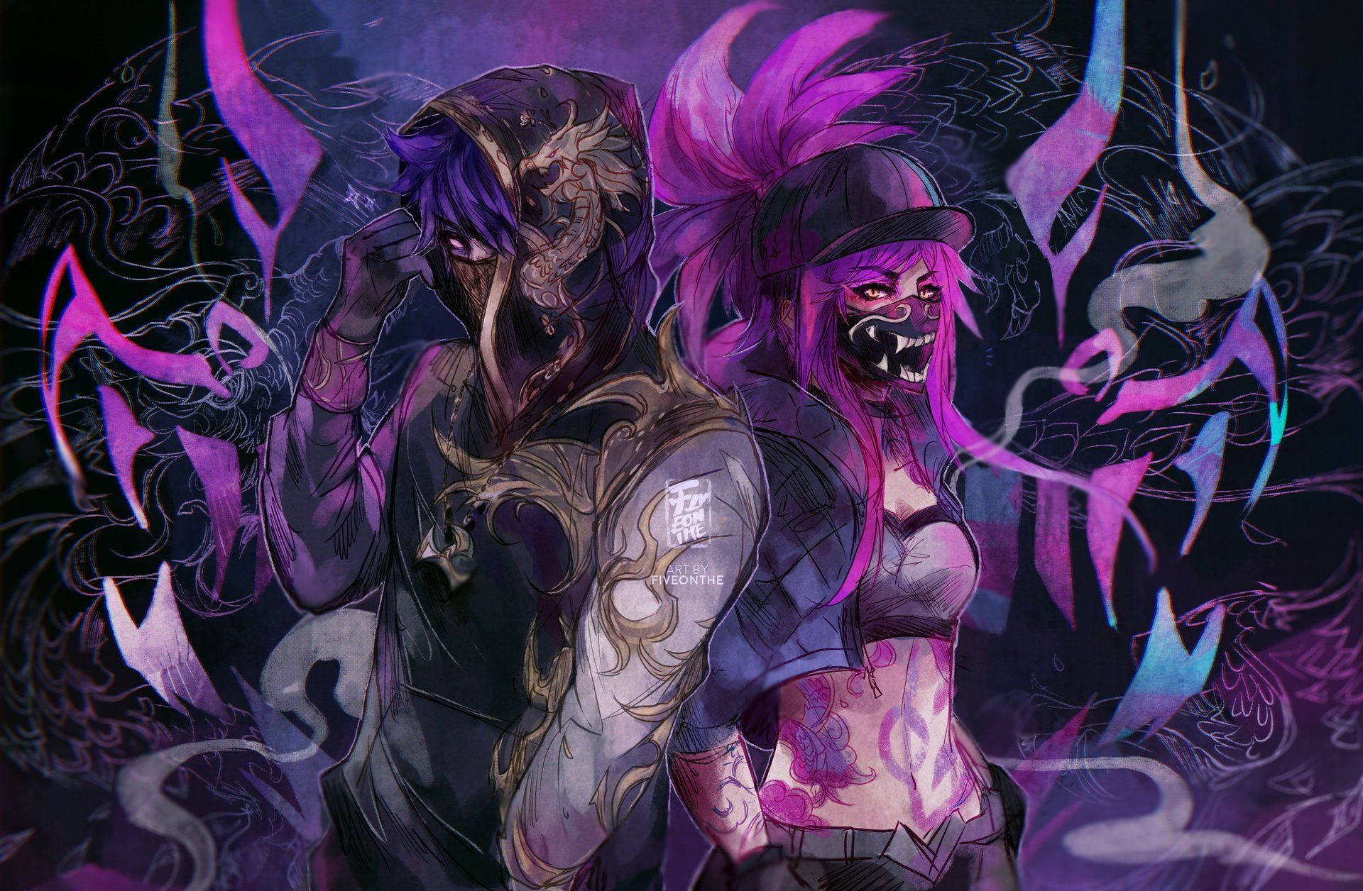 Zed And Kda Akali Lol Background