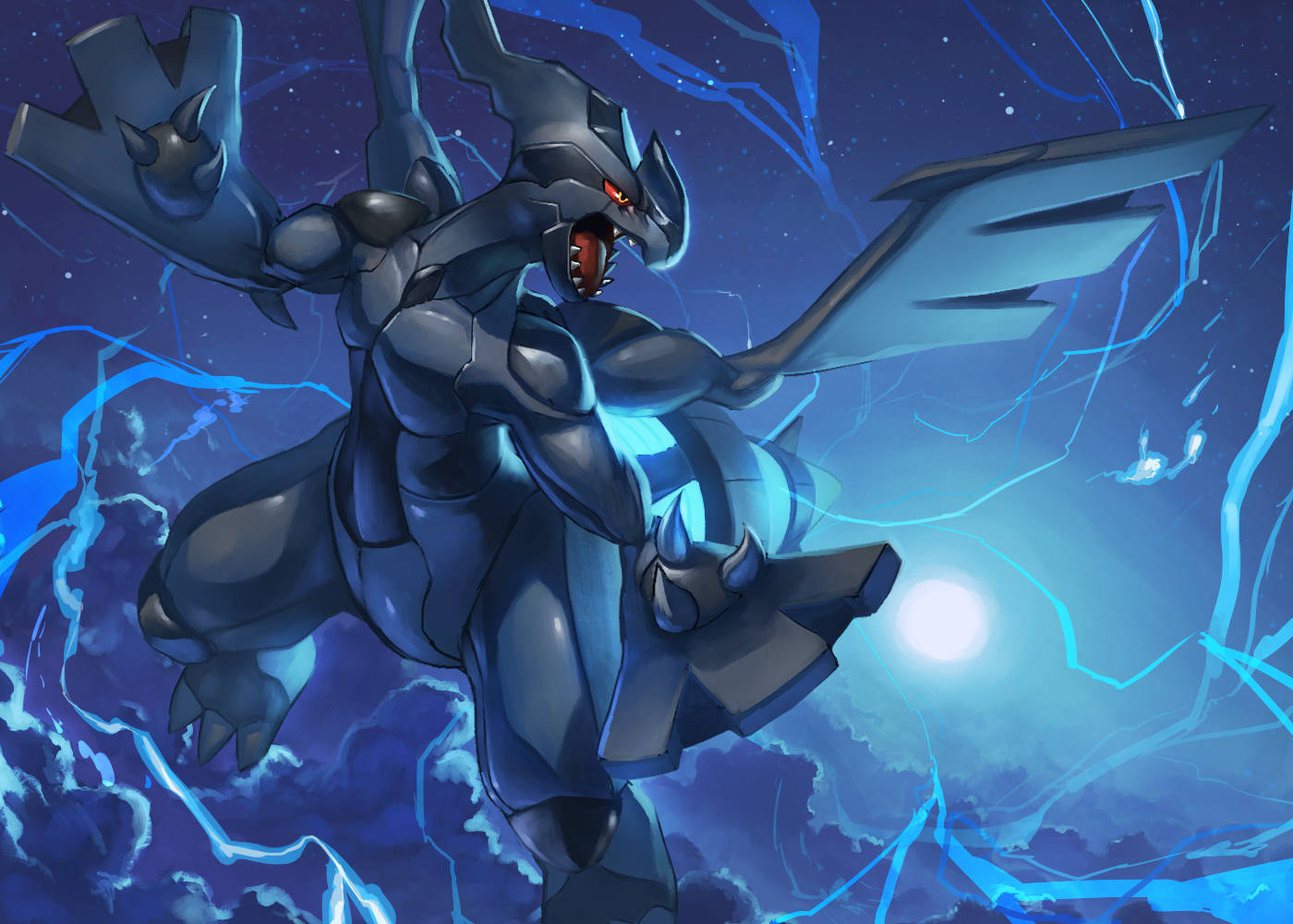 Zekrom Charging Lightning Background