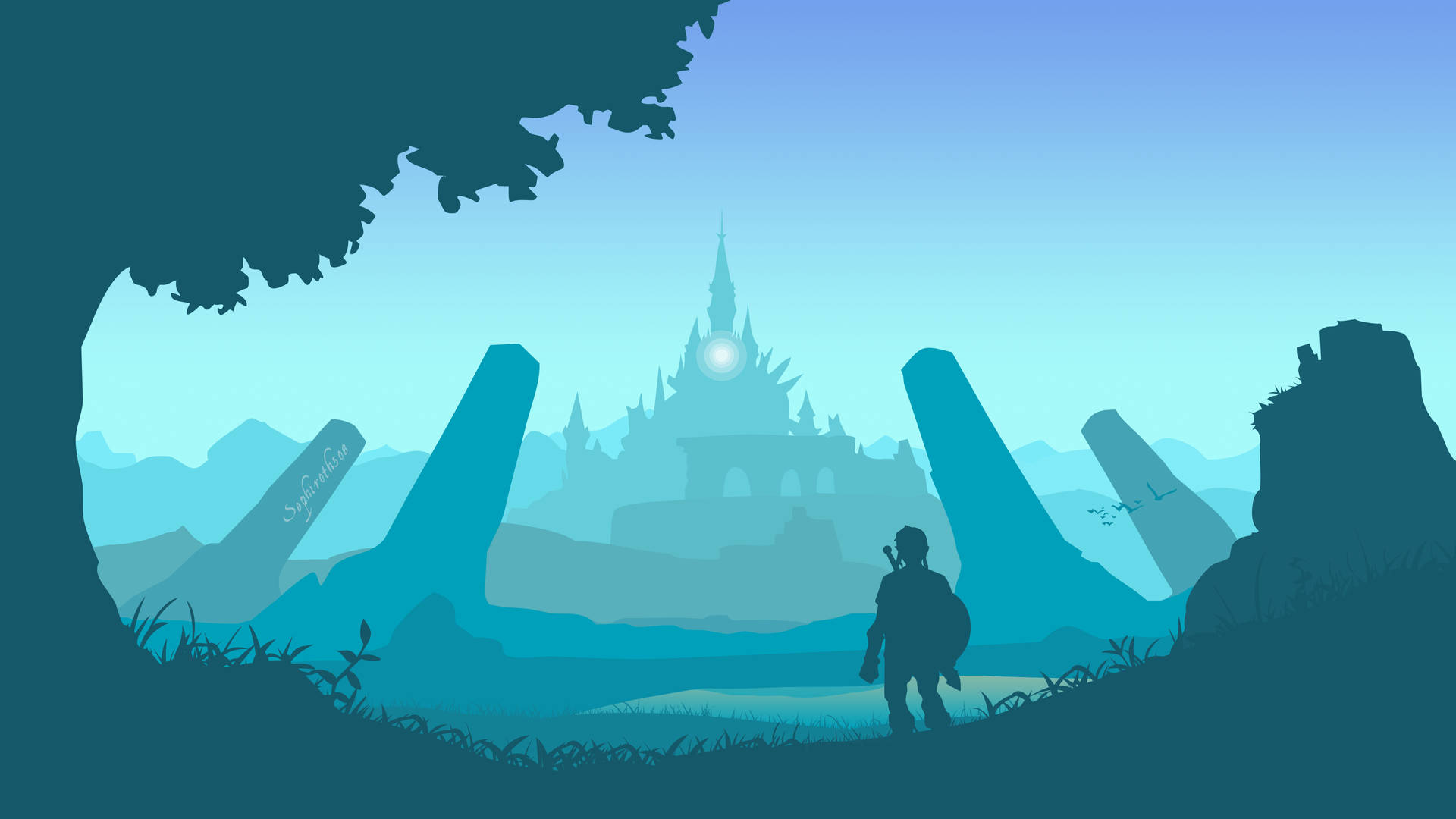Zelda Blue Vector Art Background