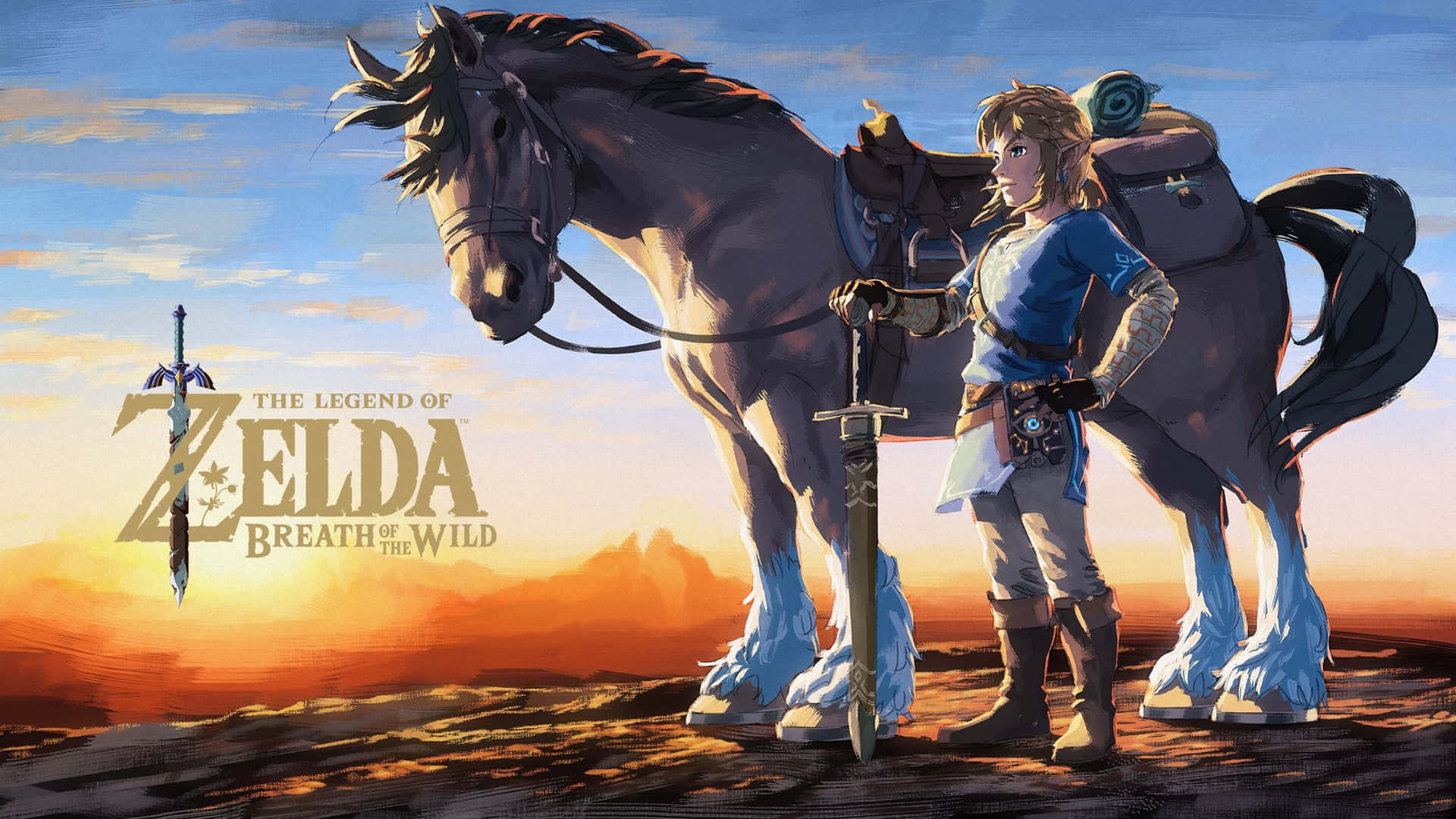 Zelda Breath Of The Wild 4k Link With A Horse Background