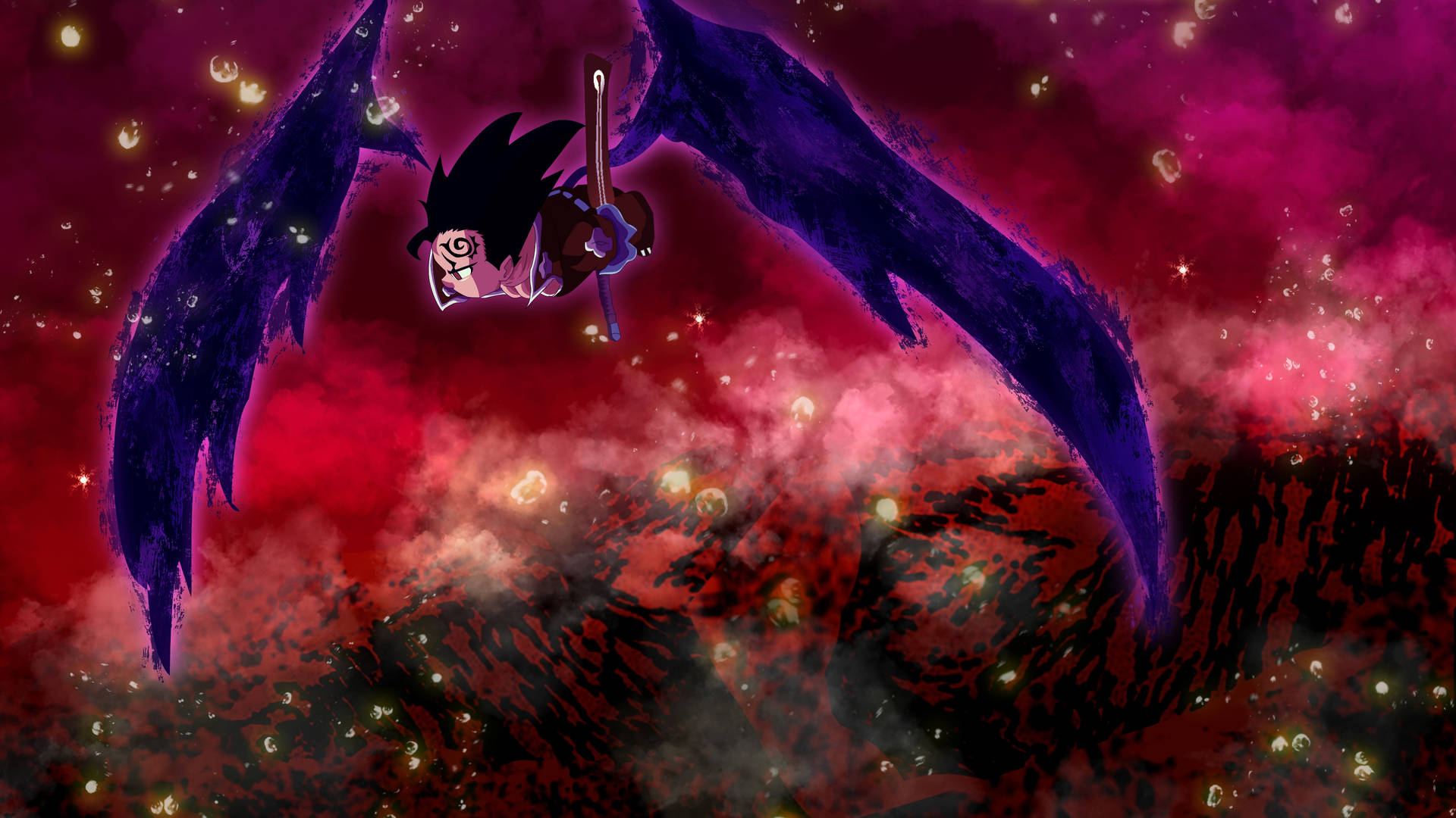 Zeldris Darkness Power Wings Background