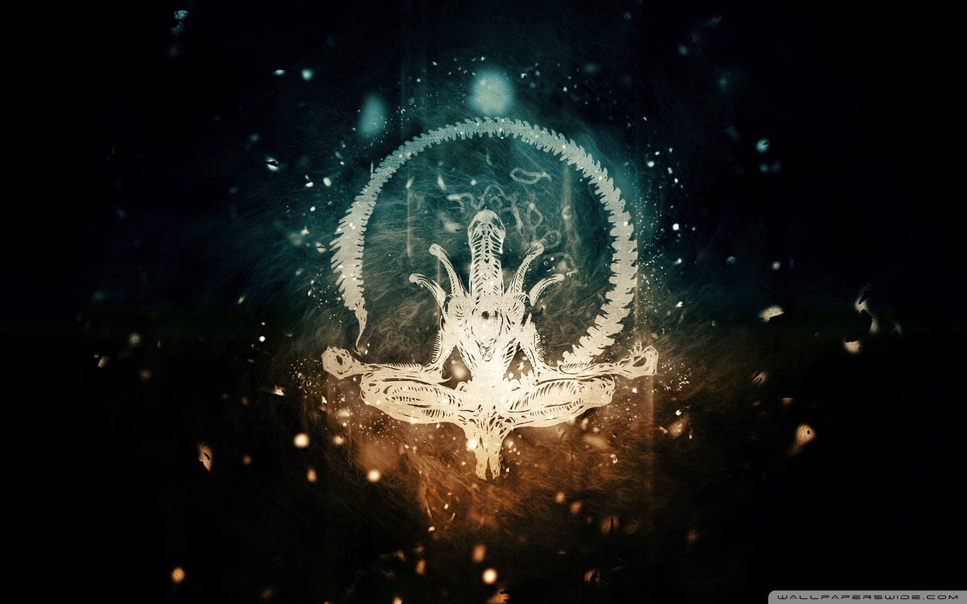 Zen Alien On Black Background Background