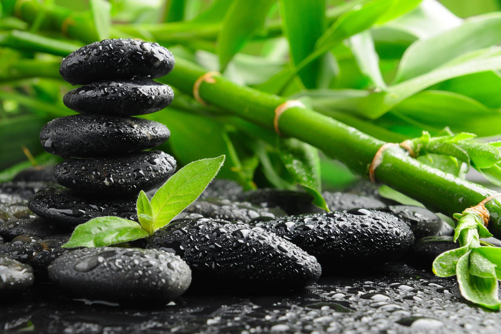 Zen Black Stack Stones Background