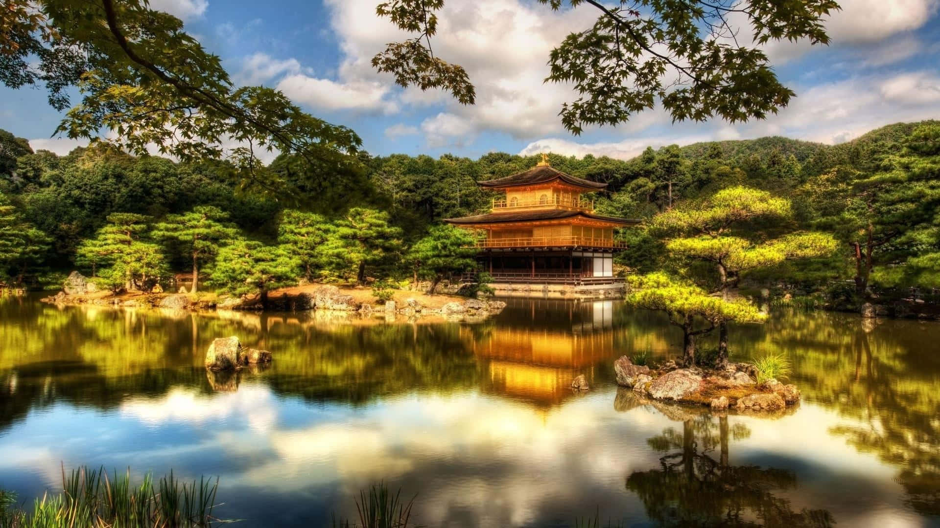 Zen Desktop Japanese House On A River