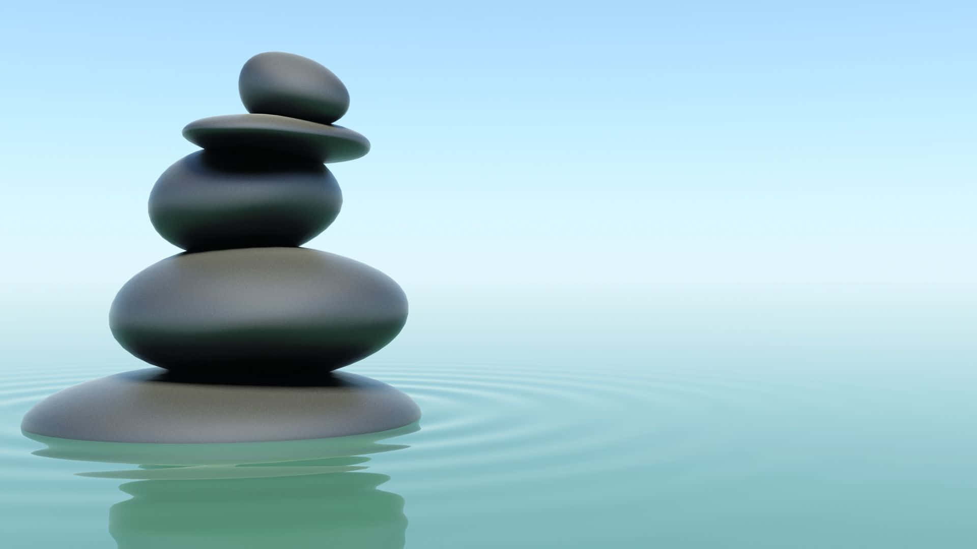 Zen Desktop Stone Stack On Water Surface