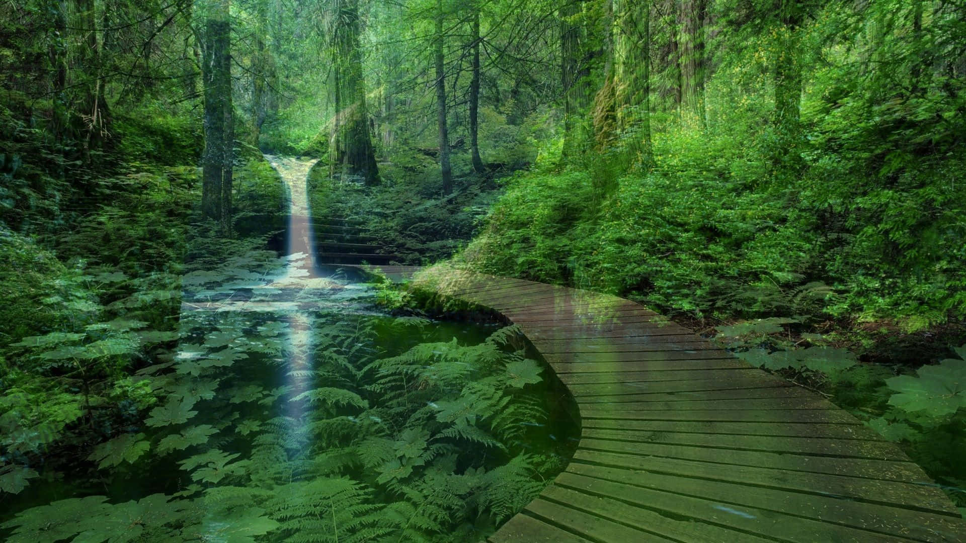 Zen Desktop Transparent Bridge In Nature