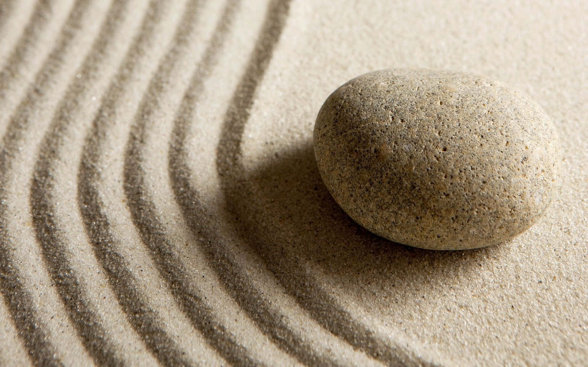 Zen Desktop White Stone With White Sand Background