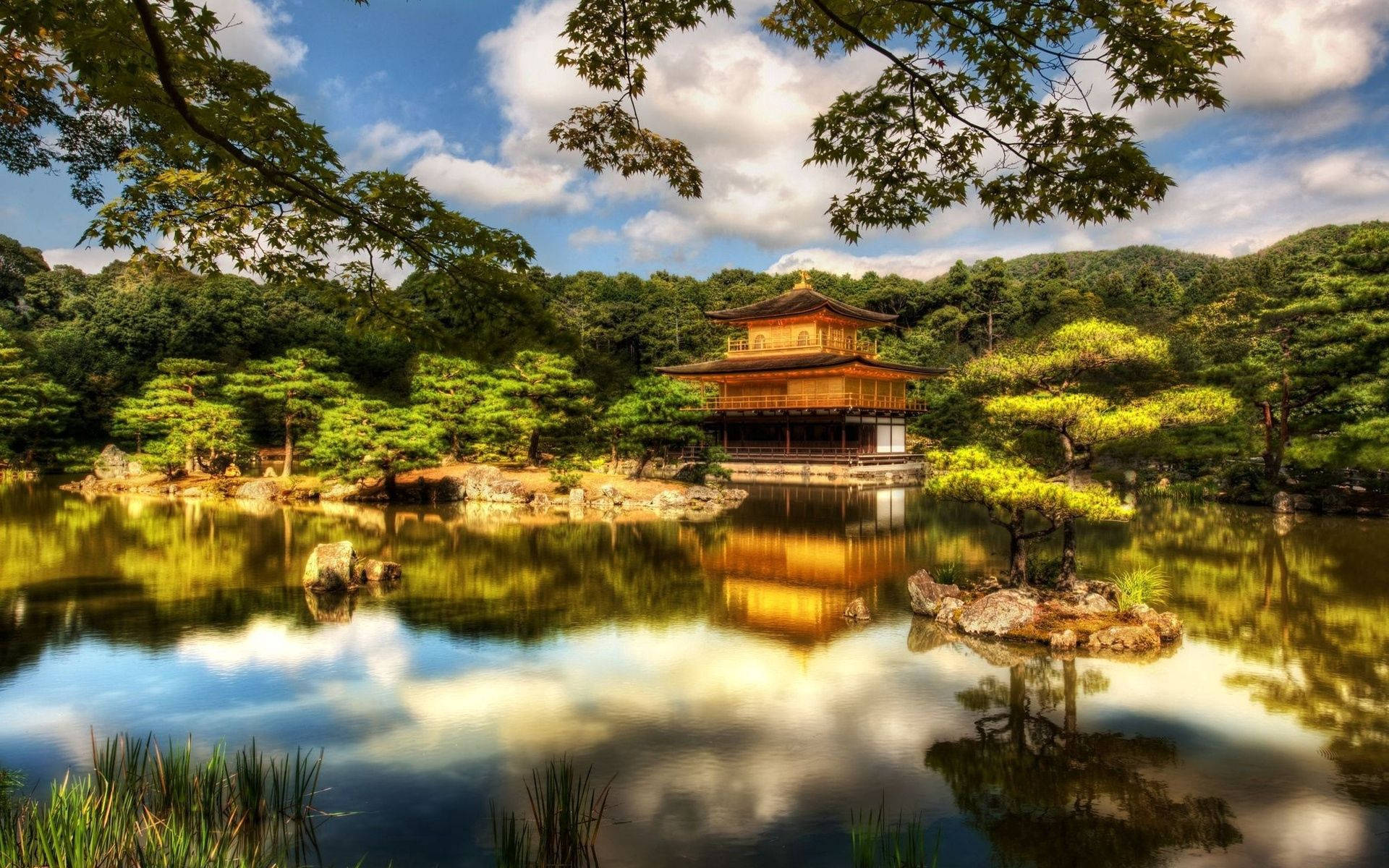 Zen Golden Pavilion Temple Background