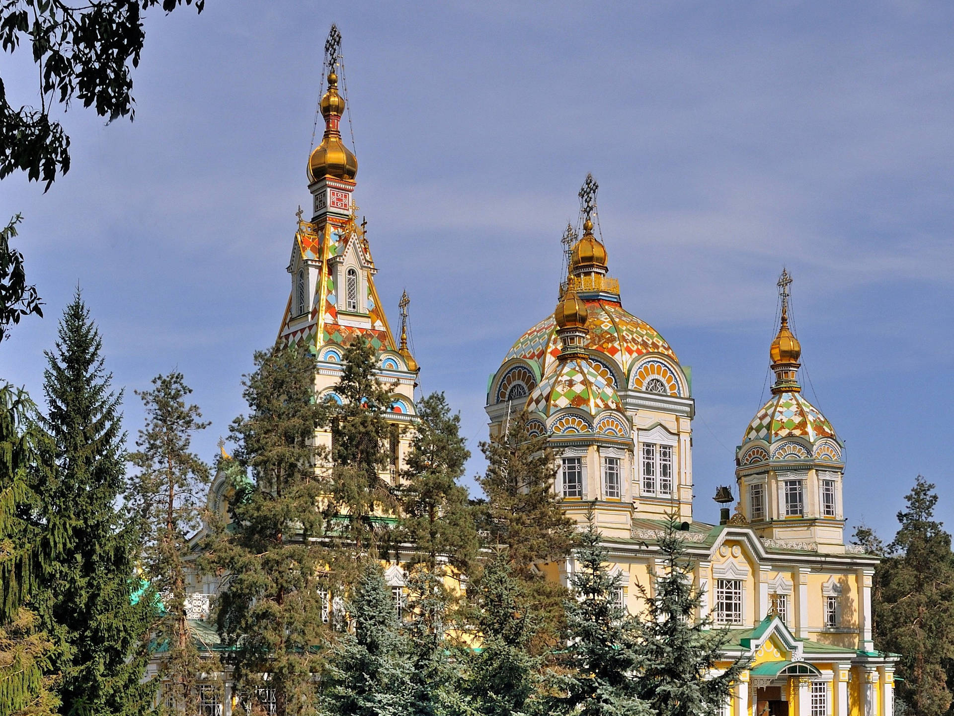 Zenkov's Cathedral In Kazakhstan Background