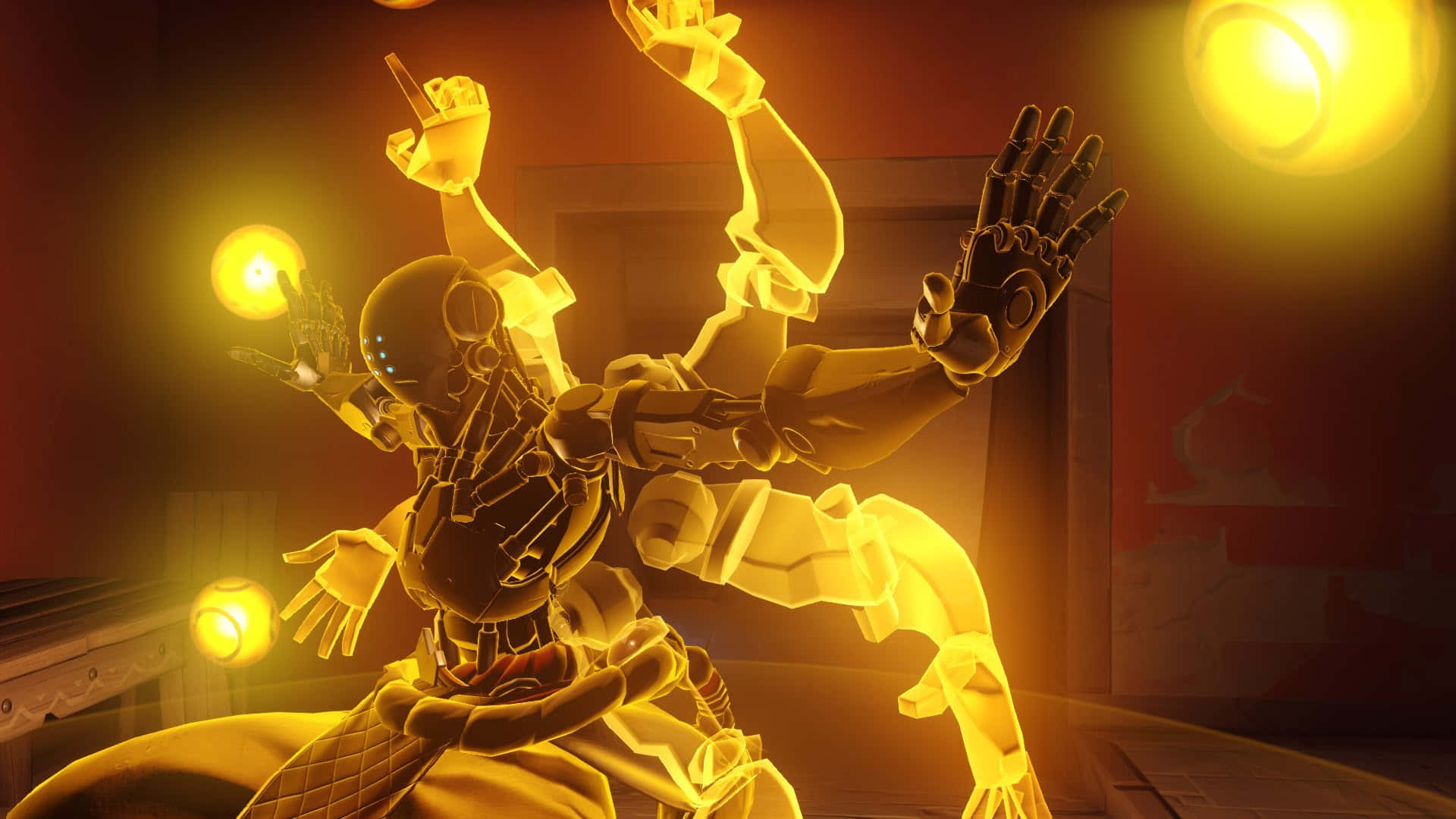 Zenyatta Golden Light Hands Background