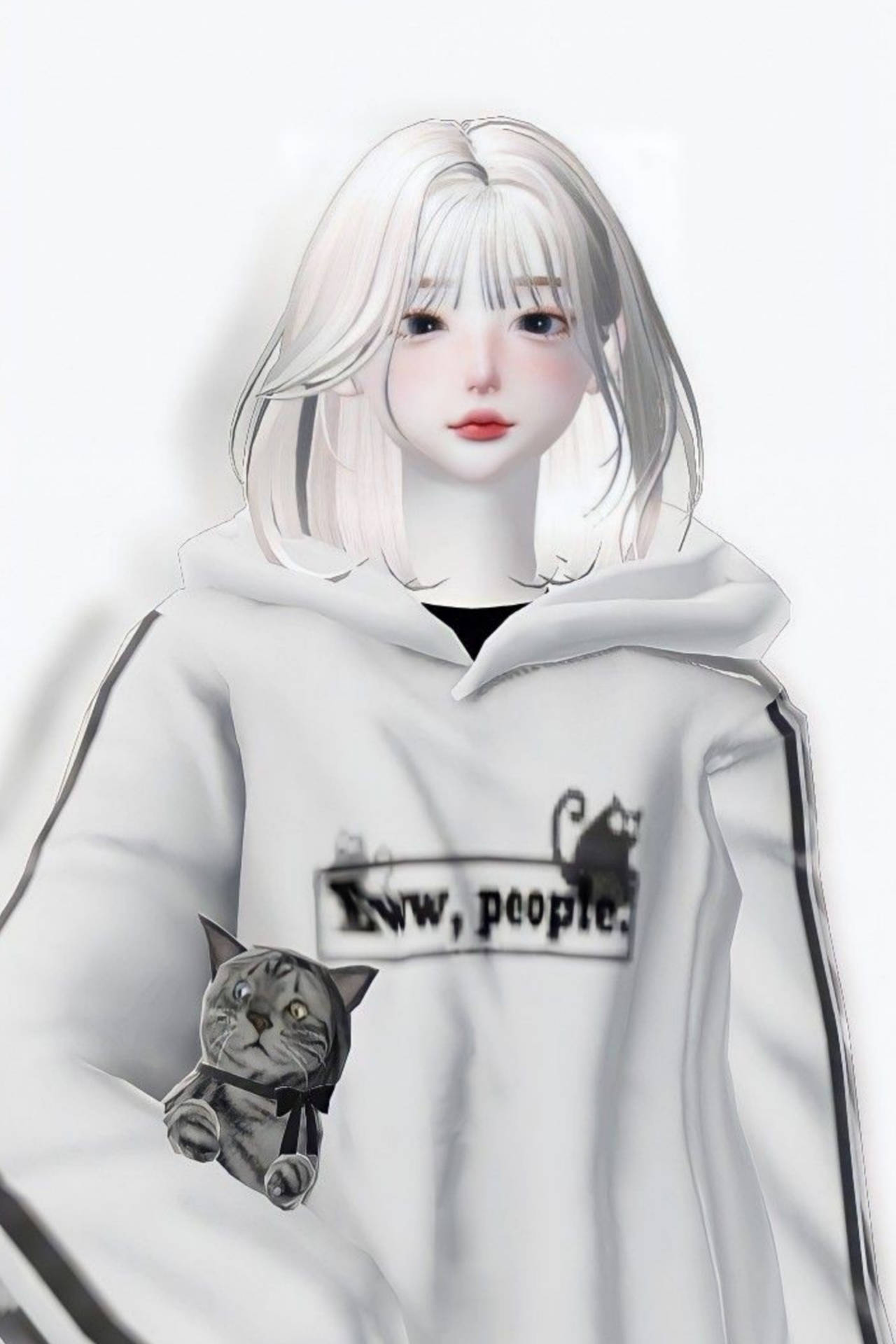 Zepeto White Aesthetic Girl Background