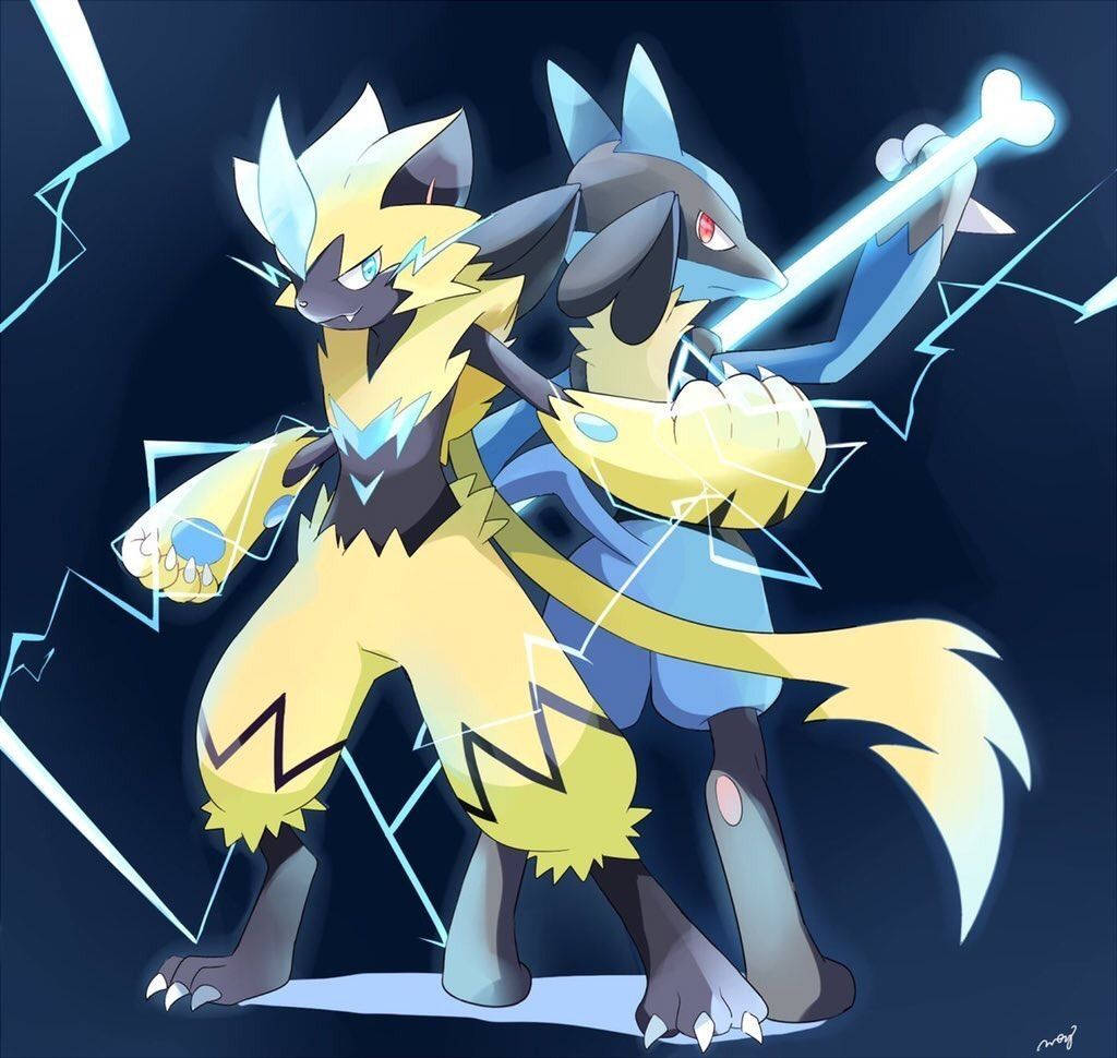 Zeraora And Lucario Background