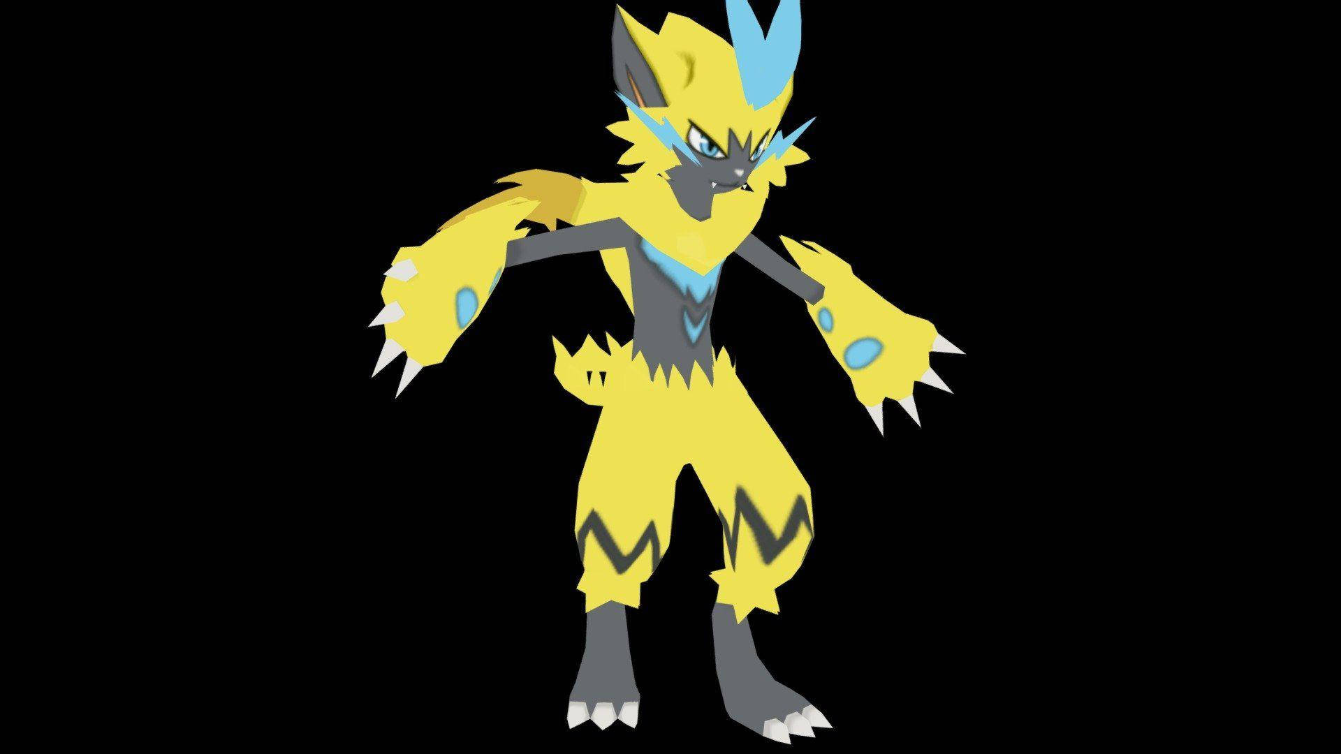 Zeraora Black Background Serious Background