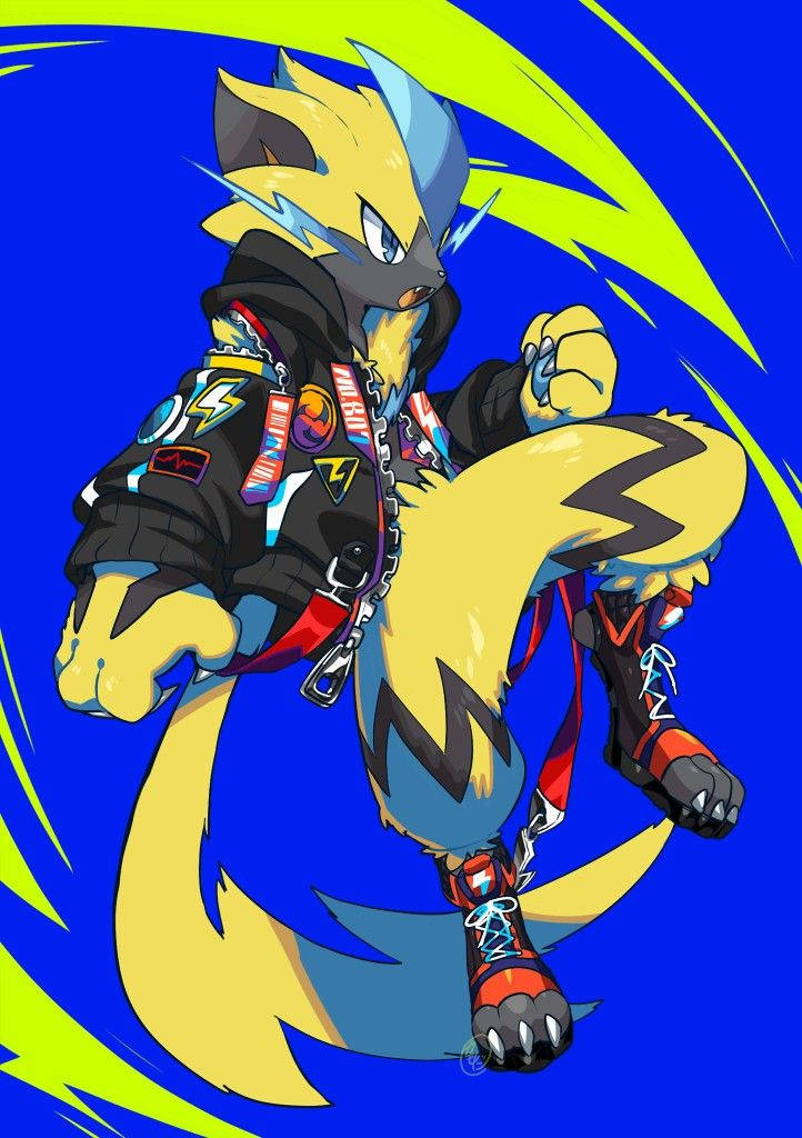 Zeraora Blue Background Jacket Background