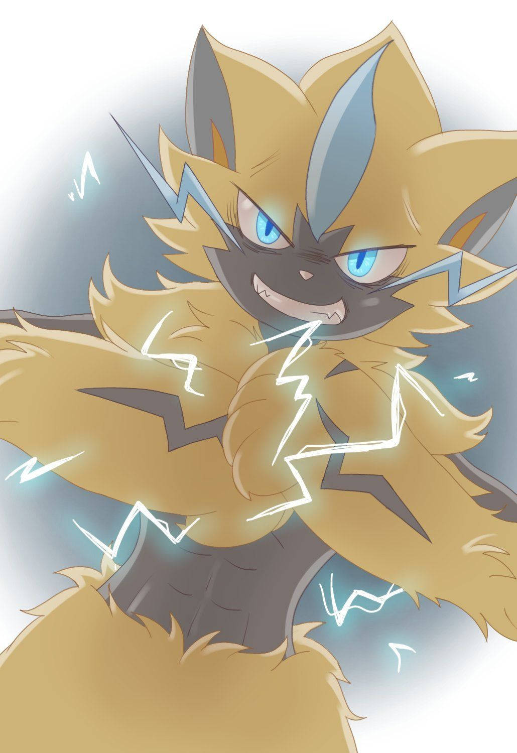 Zeraora Fists Together Electricity Background