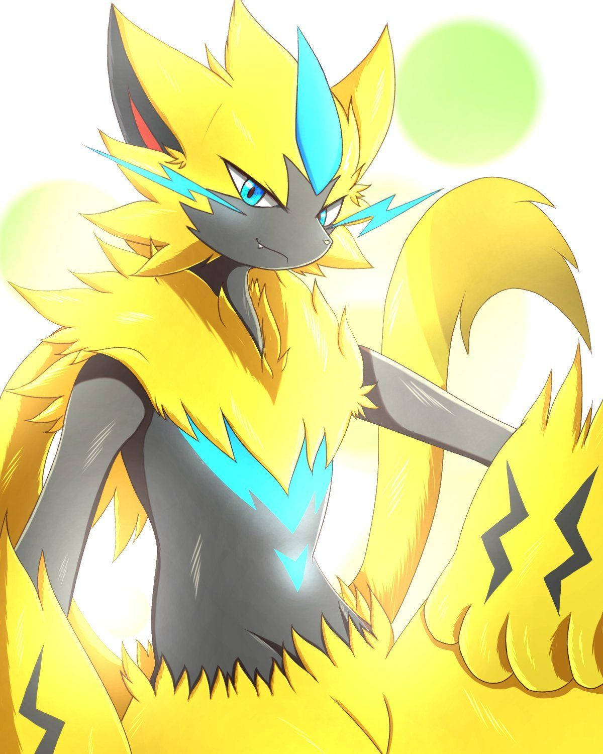 Zeraora Green Circle Background