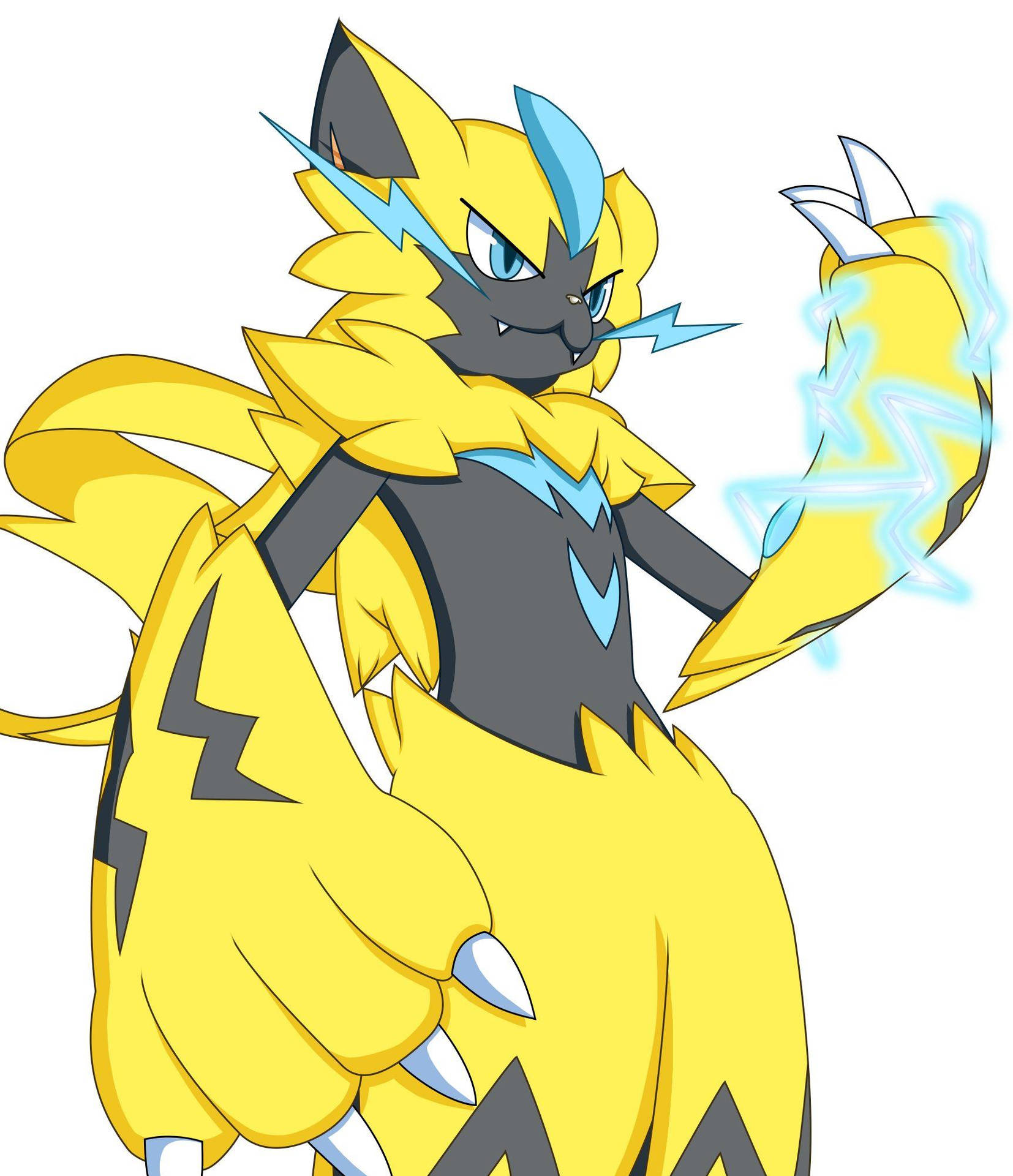 Zeraora Left Hand Pointing Up Background