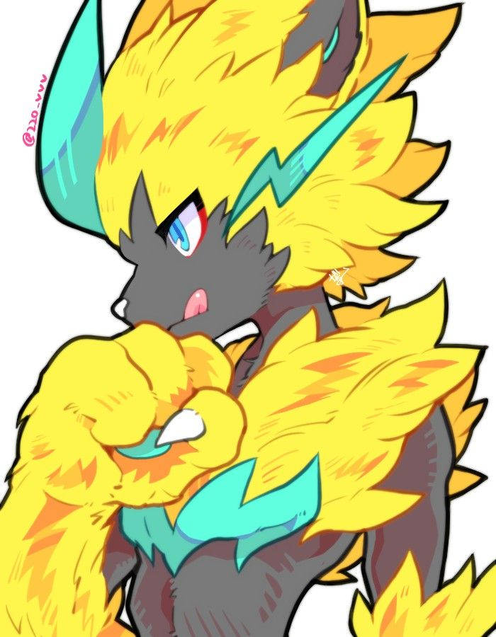 Zeraora Making Fist Background