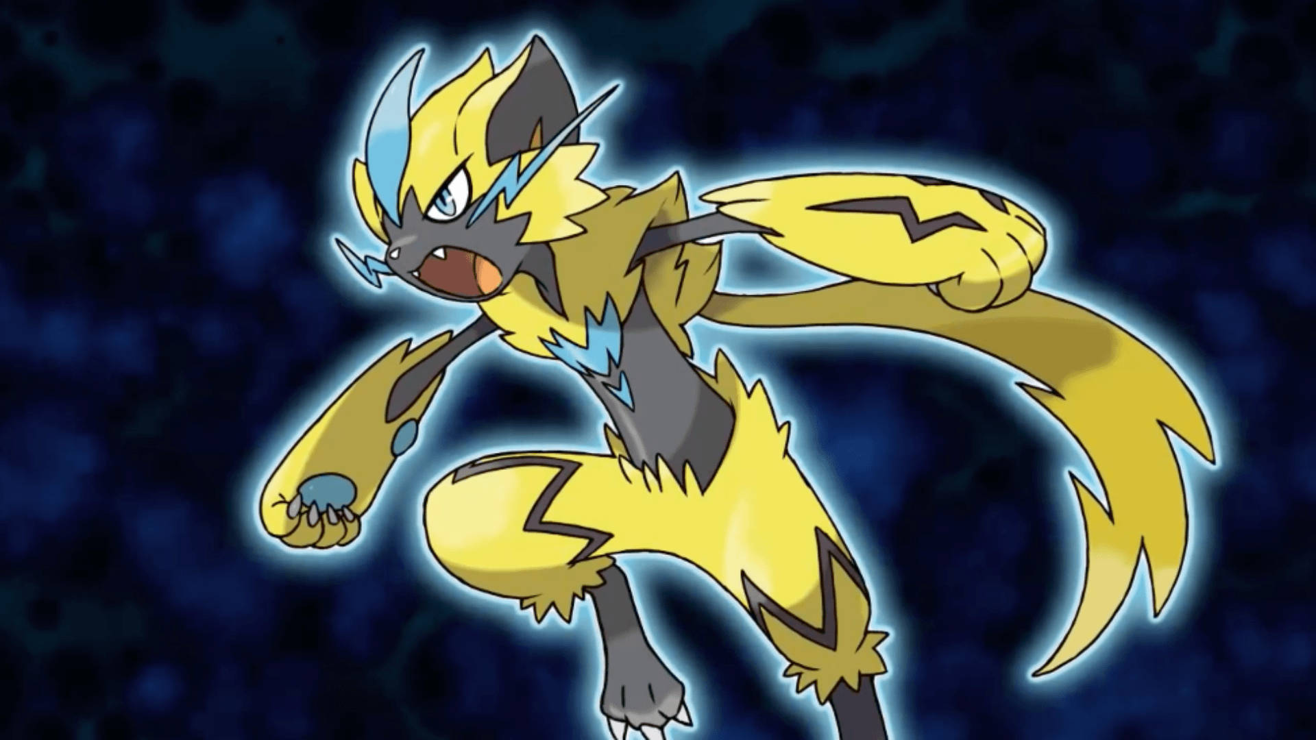 Zeraora Official Art Black Background Background