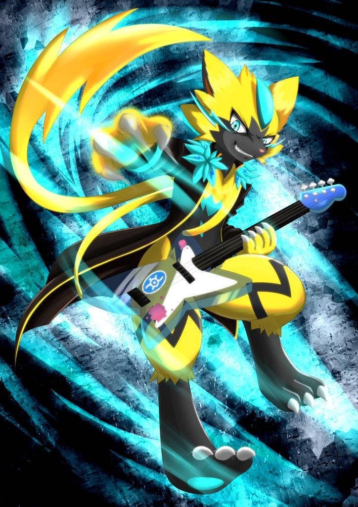 Zeraora Rock Star Guitar Background