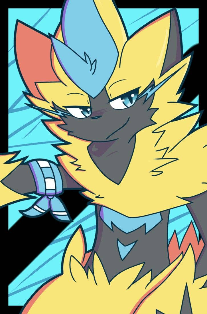 Zeraora Smug Blue Background