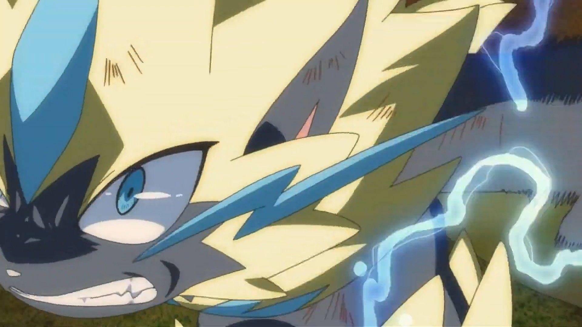 Zeraora Teeth Clenching Bolts Background