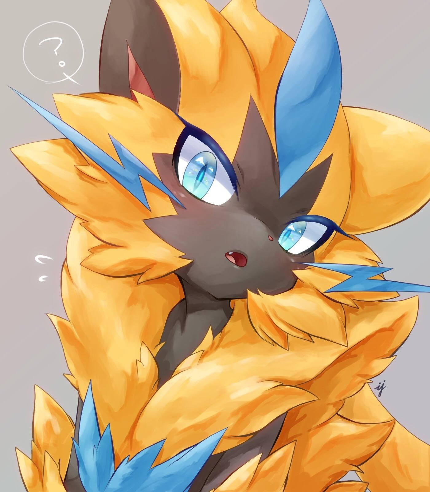 Zeraora Thinking Confused Background