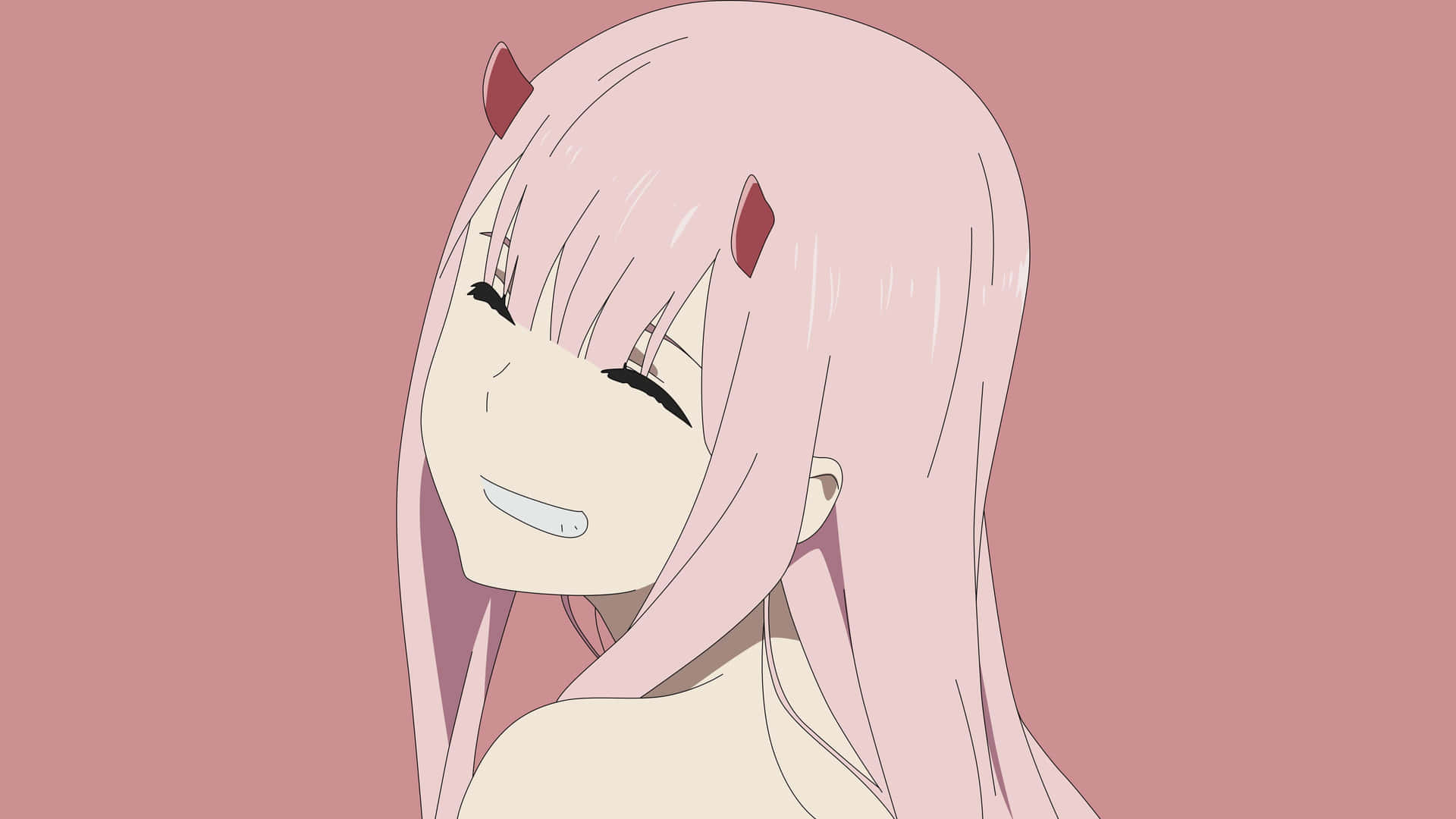 Zero Two Aesthetic Grinning Background