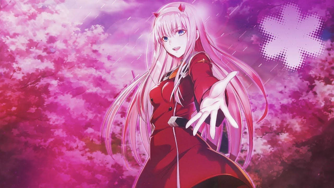 Zero Two And Cherry Blossom Fan Art Background