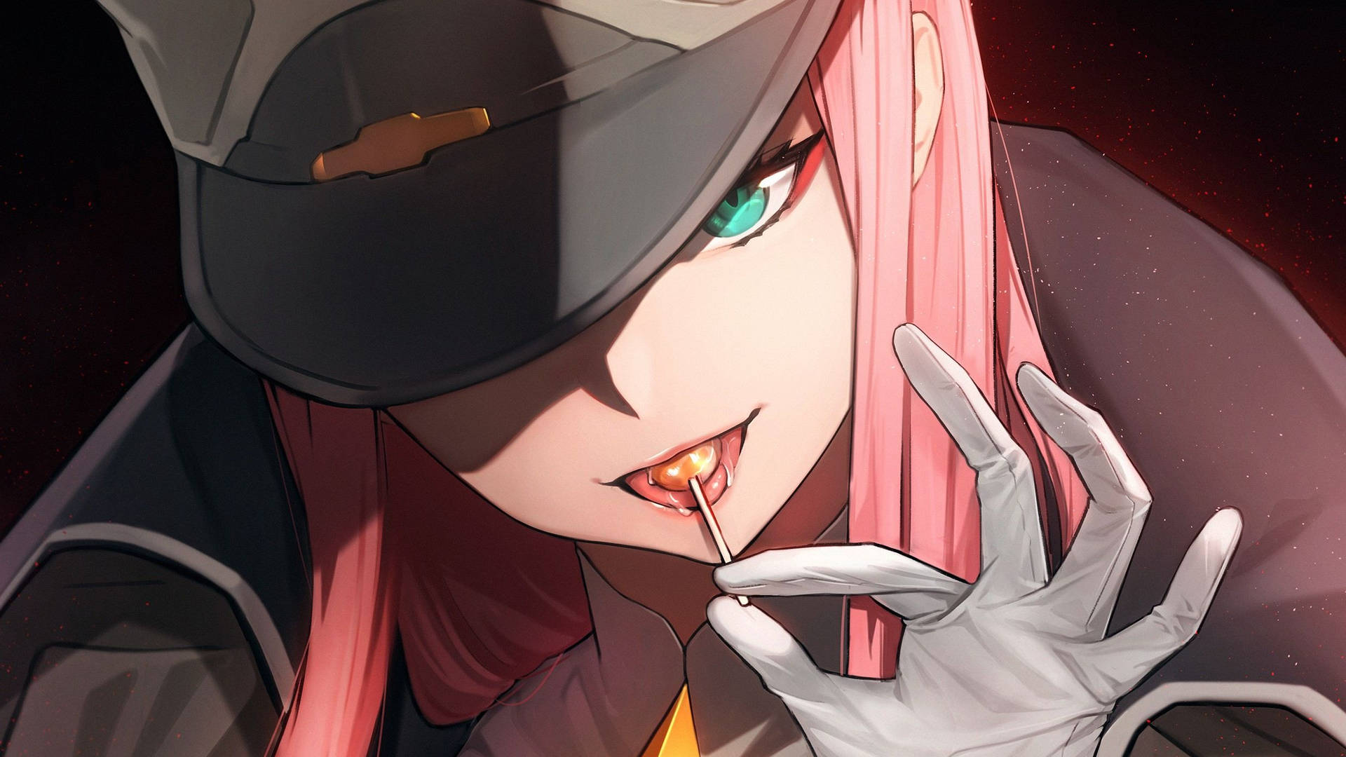 Zero Two And Lollipop Background